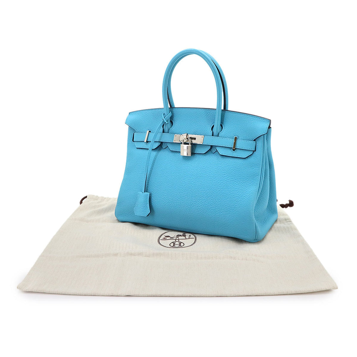 Hermes Blue Togo Leather Handbag (Pre-Owned)
