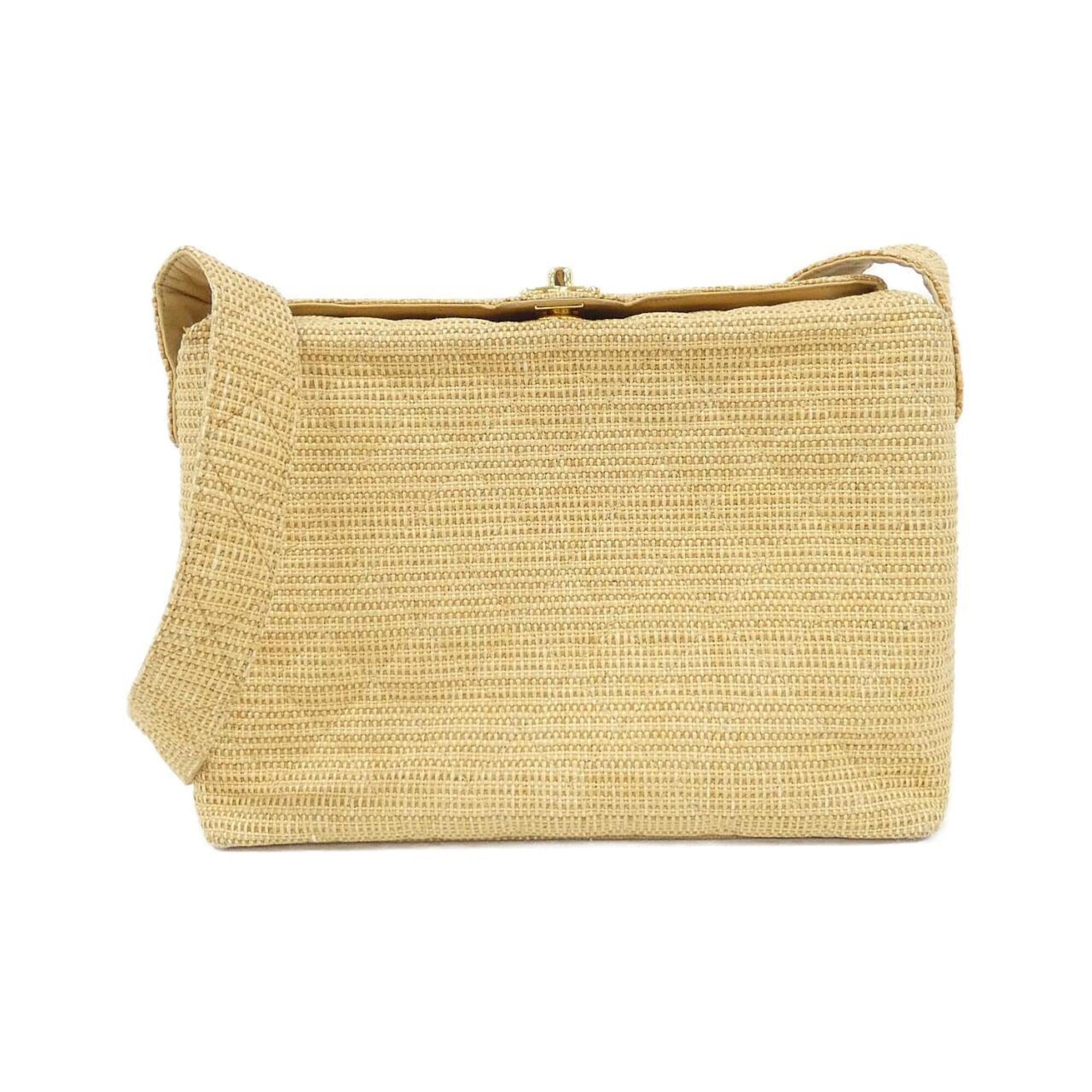 Chanel Beige Raffia Shoulder Bag (Pre-Owned)