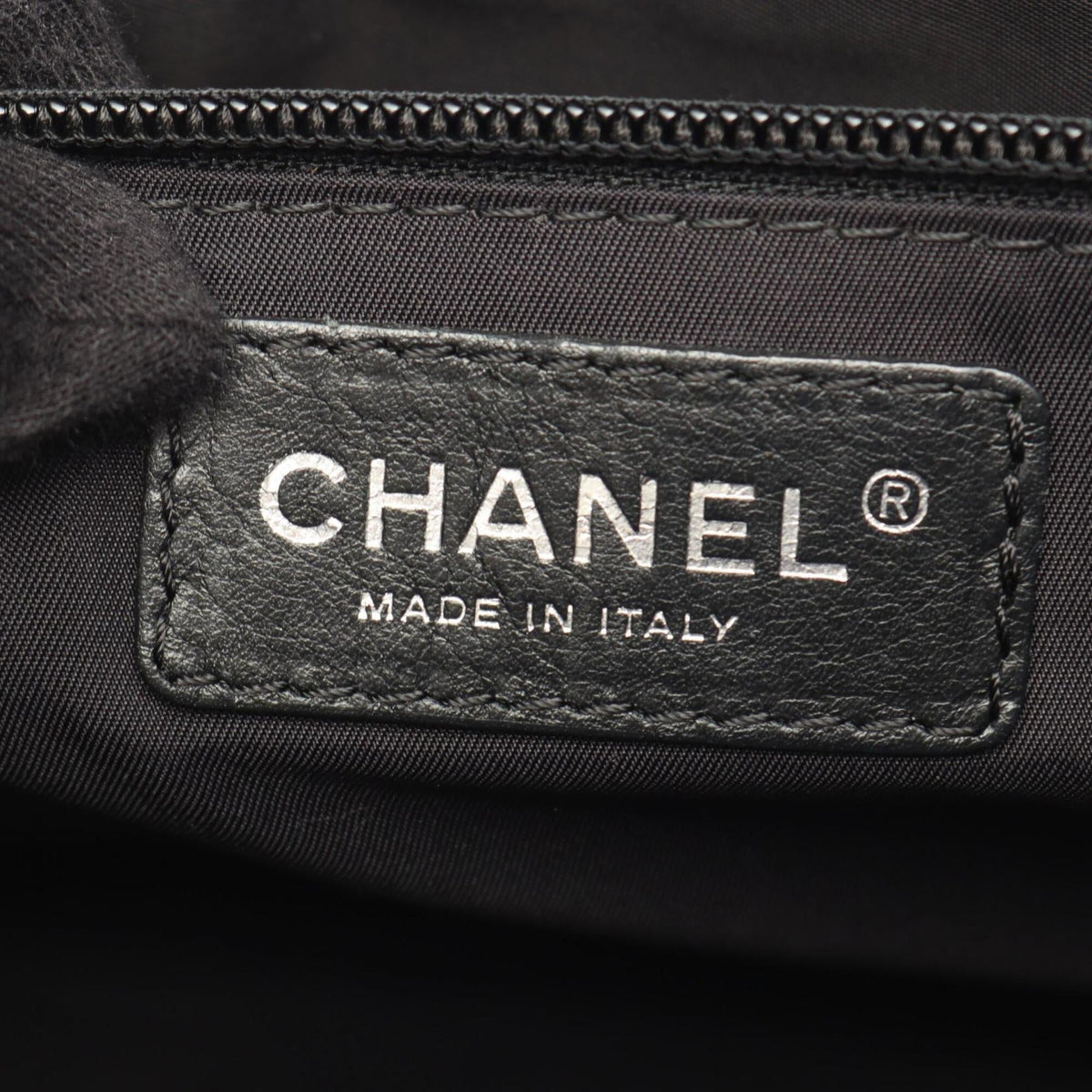 Chanel Matelasse Black Gray Leather Nylon Canvas Handbag Shoulder Bag (Pre-Owned)