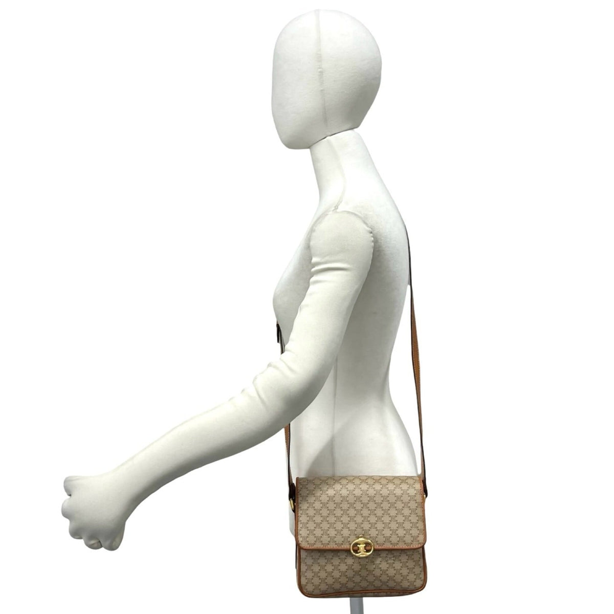 Celine Beige Brown Leather Pvc Pochette Shoulder Bag (Pre-Owned)