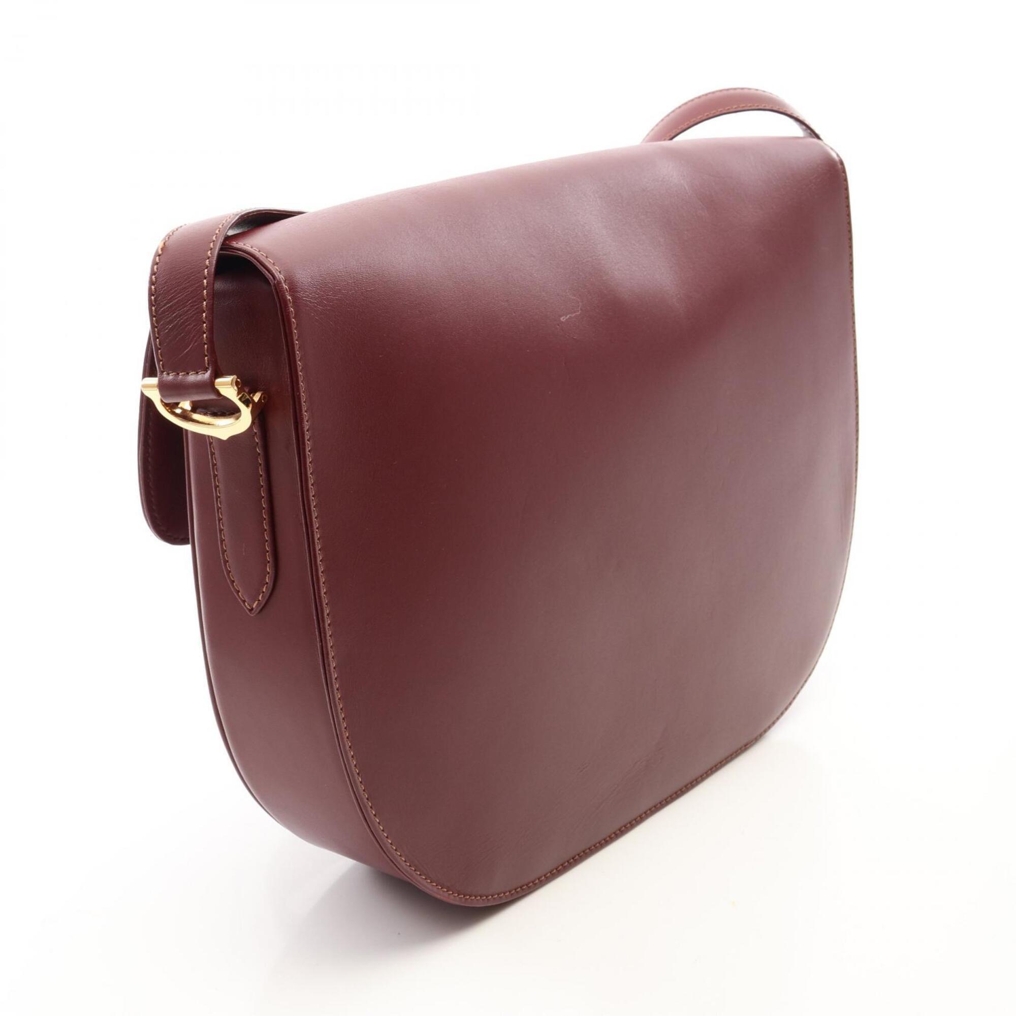 Cartier Must Bordeaux Leather Shoulder Bag (Pre-Owned)