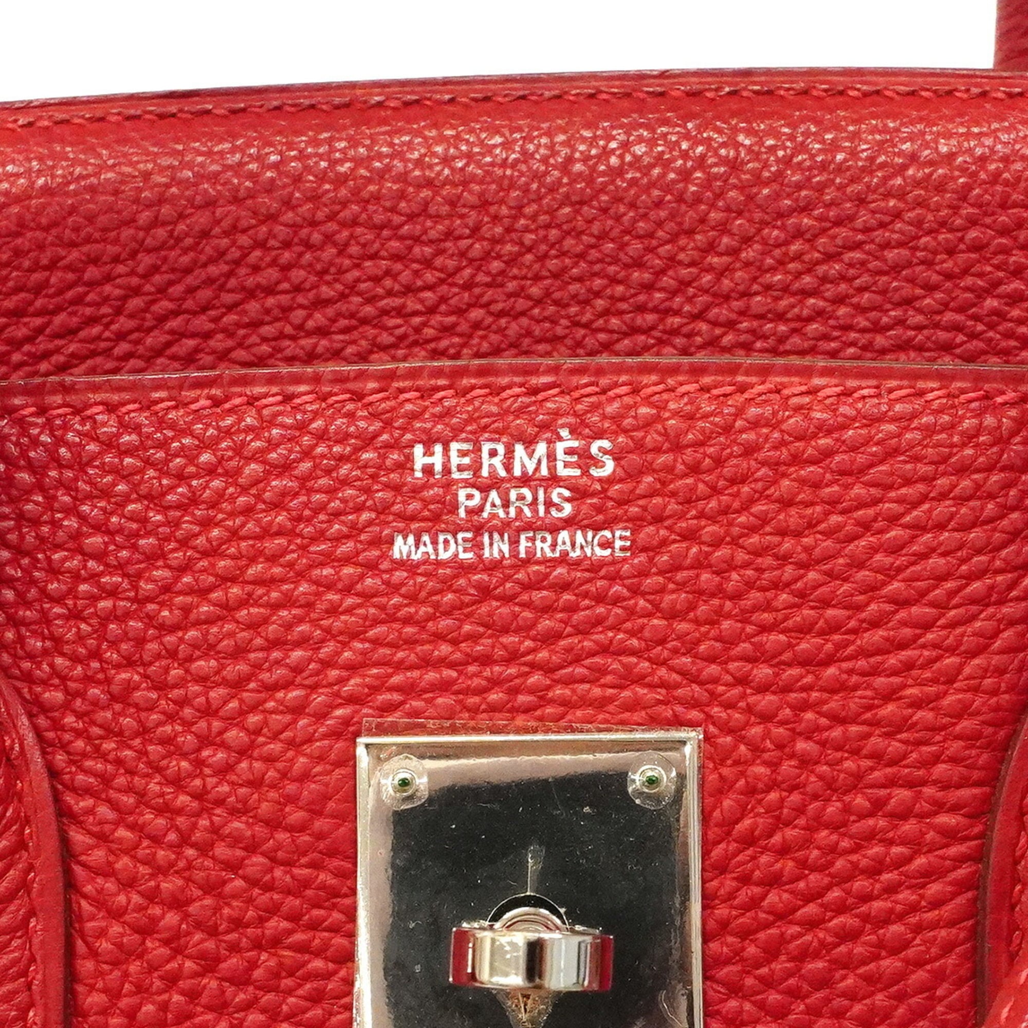 Hermes Rouge Vif Togo Leather Handbag (Pre-Owned)