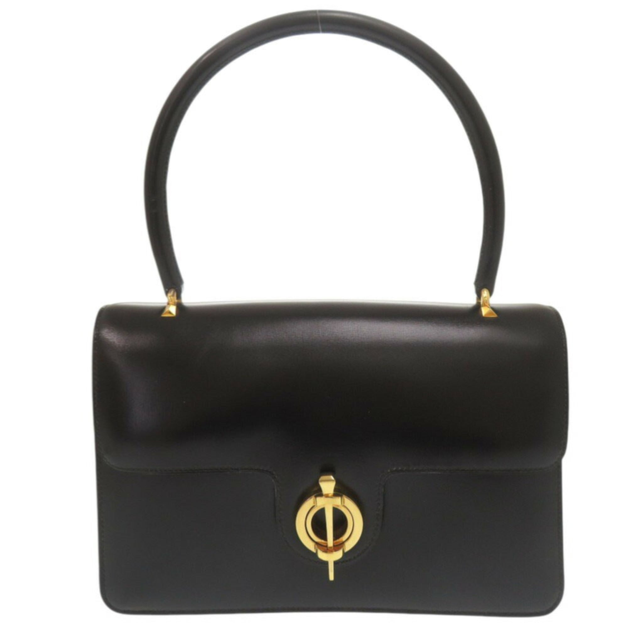 Hermes Black Leather Handbag (Pre-Owned)