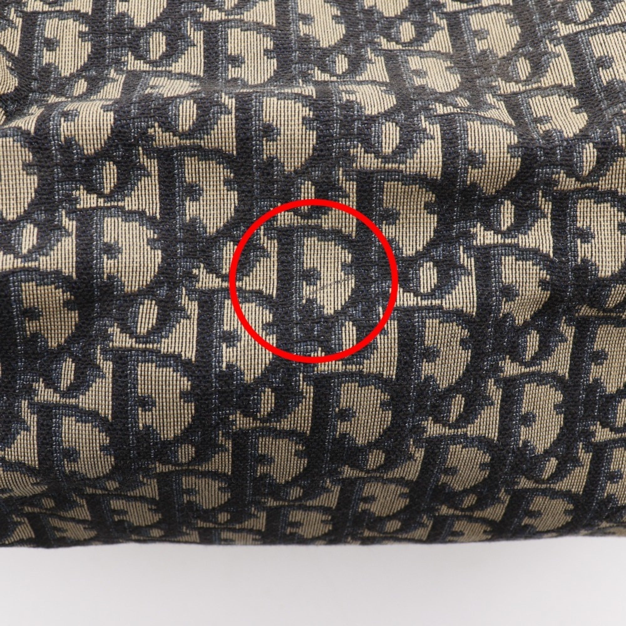 Christian Dior Navy Canvas Boston Bag Handbag (Pre-Owned)
