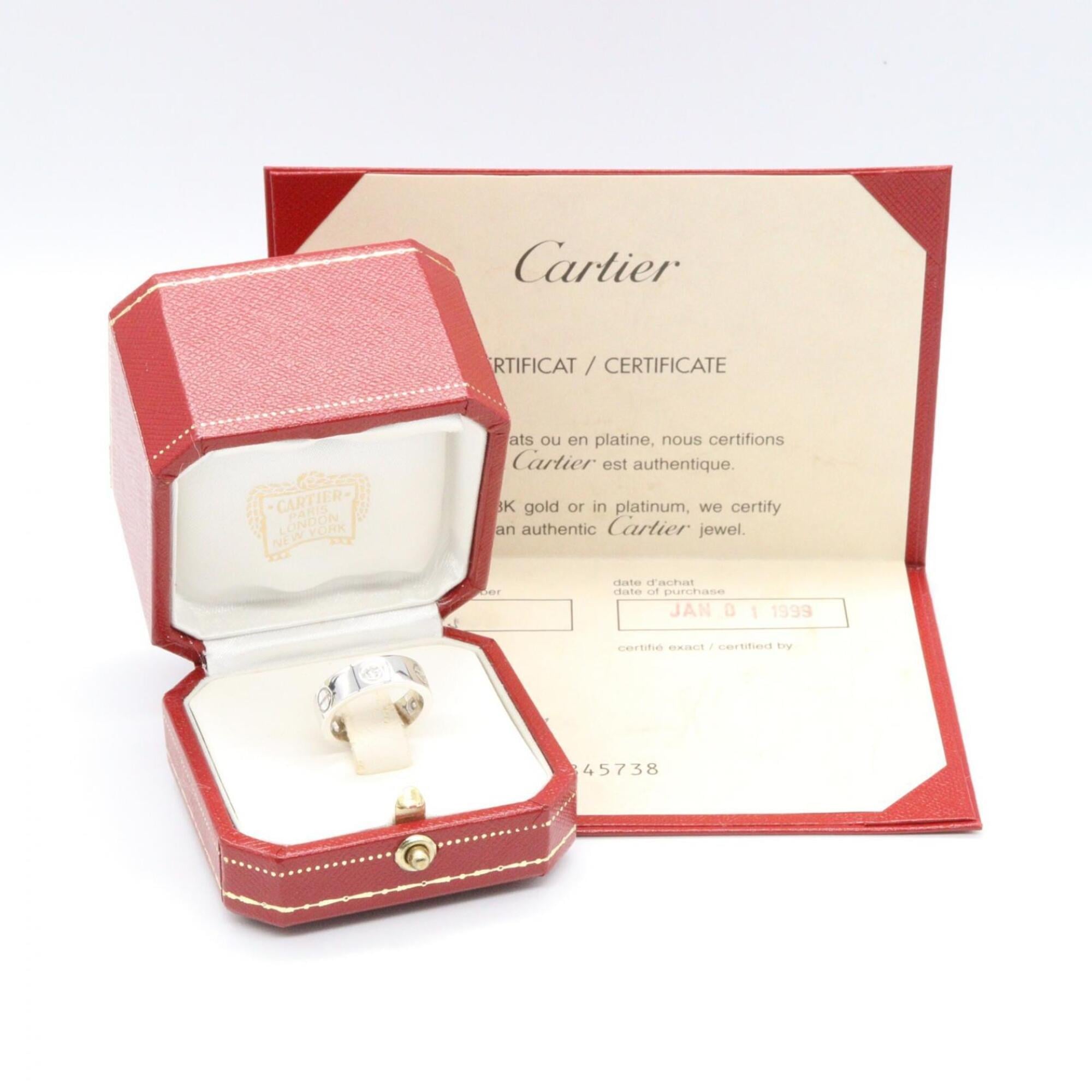 Cartier Silver Clear White Gold (18K) Band Ring (Pre-Owned)