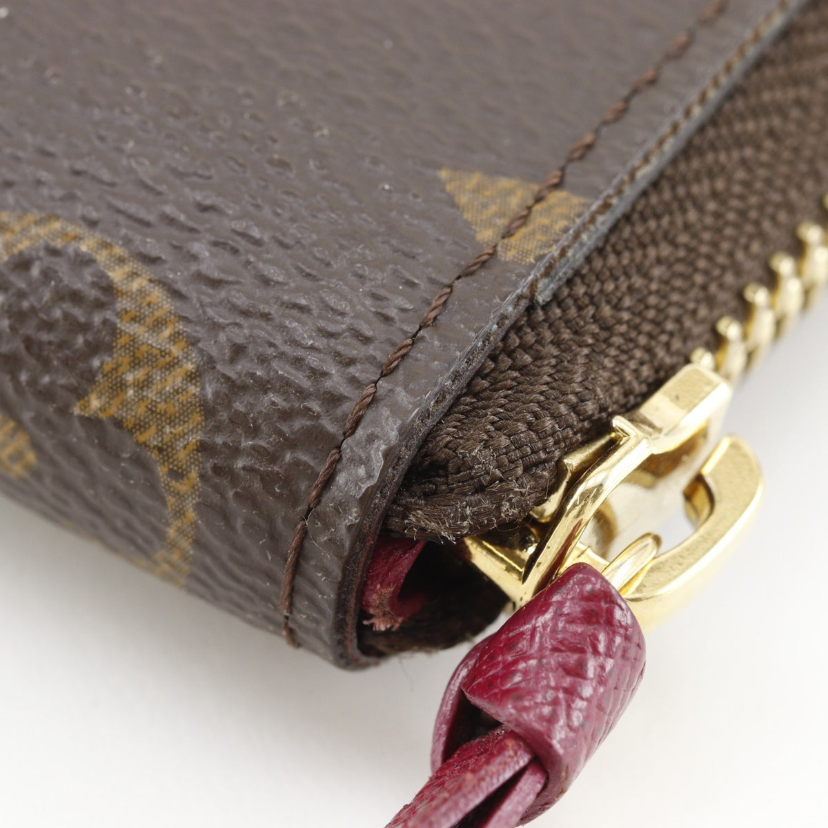 Louis Vuitton Brown Fuchsia Galle Monogram Red Color Monogram Long Wallet (Bi-Fold) (Pre-Owned)