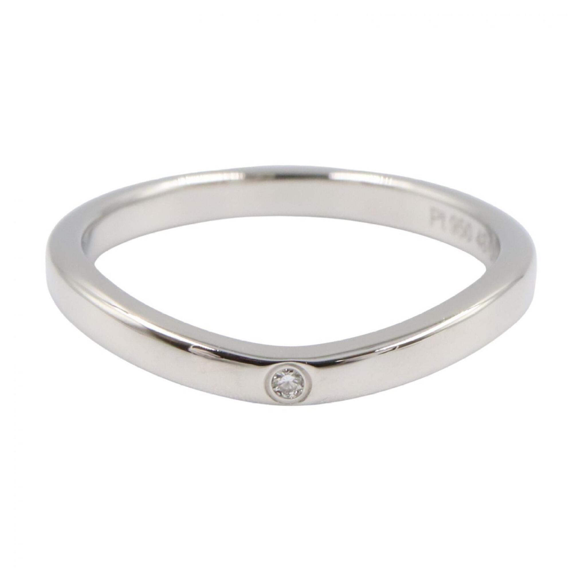 Cartier Silver Clear Platinum 950 Band Ring (Pre-Owned)