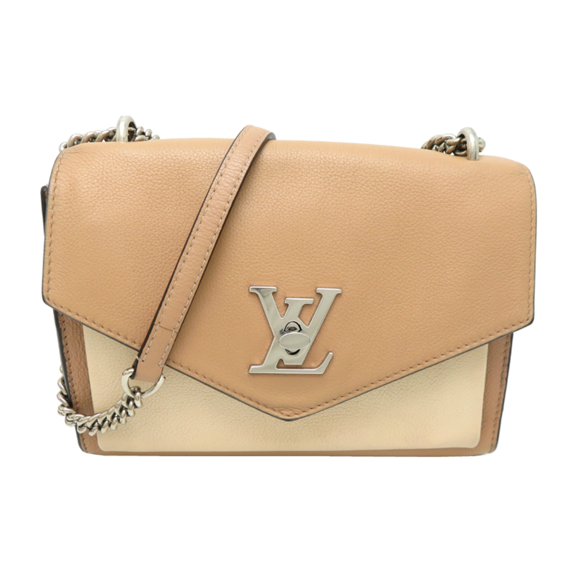 Louis Vuitton Beige Ivory Leather Shoulder Bag (Pre-Owned)