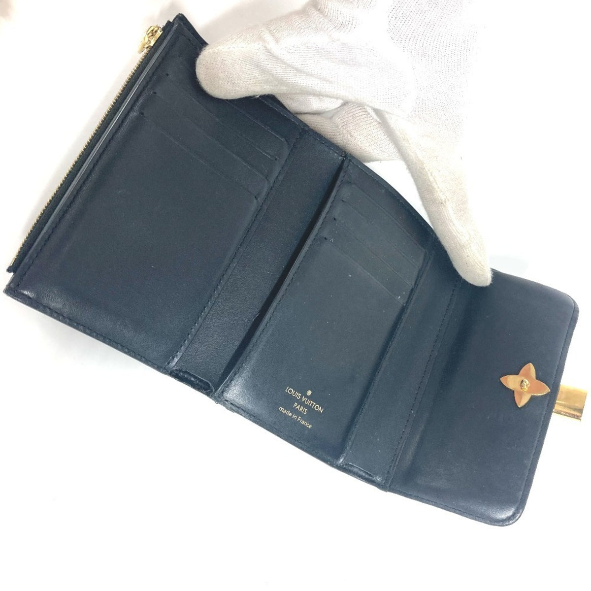 Louis Vuitton Monogram Black Brown Monogram Wallet (Tri-Fold) (Pre-Owned)