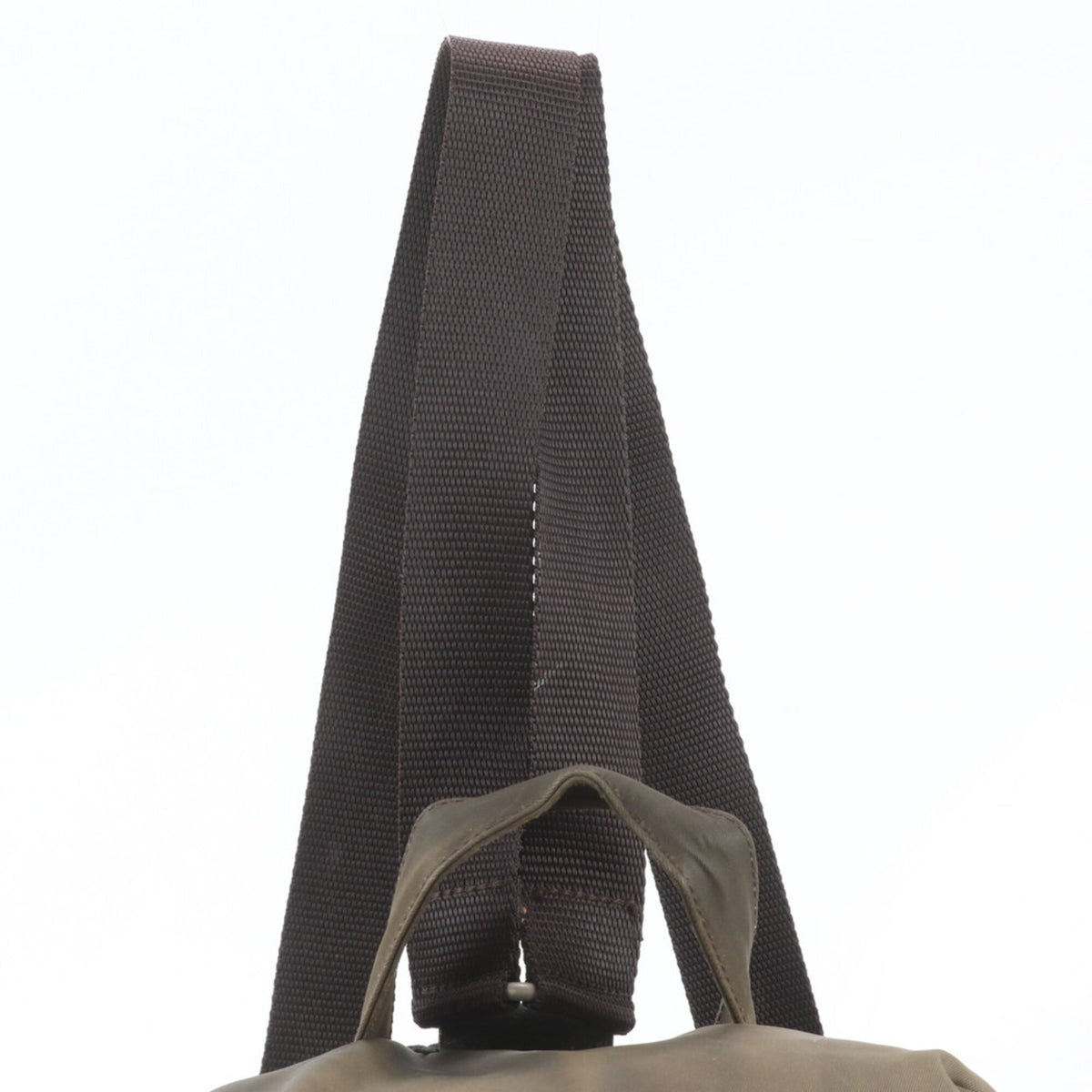 Prada Green Khaki Leather Nylon Backpack (Pre-Owned)