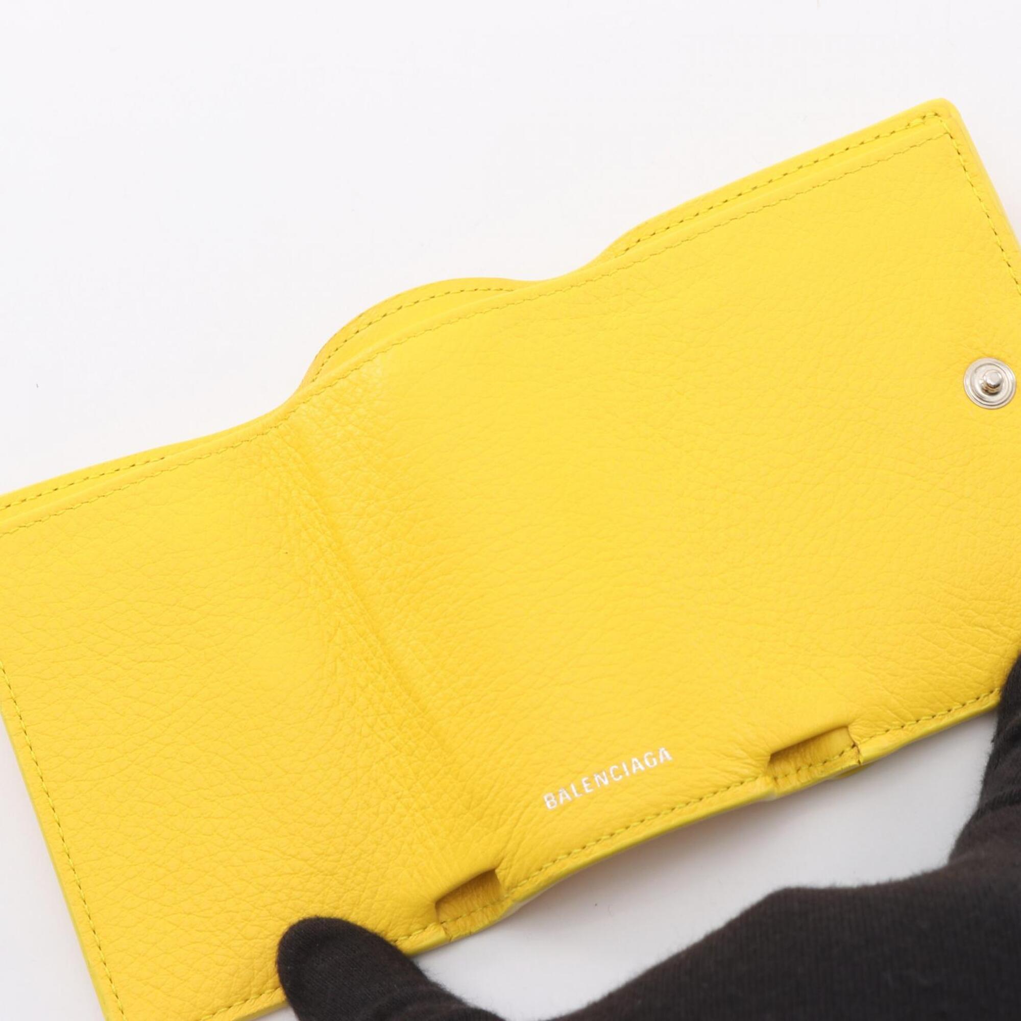 Balenciaga Yellow Leather Wallet (Tri-Fold) (Pre-Owned)