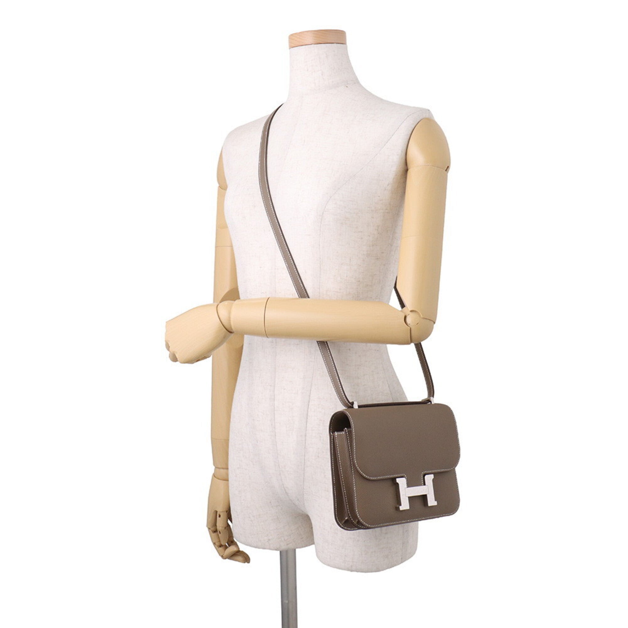 Hermes Constance Etoupe Gray Epsom Leather Shoulder Bag (Pre-Owned)