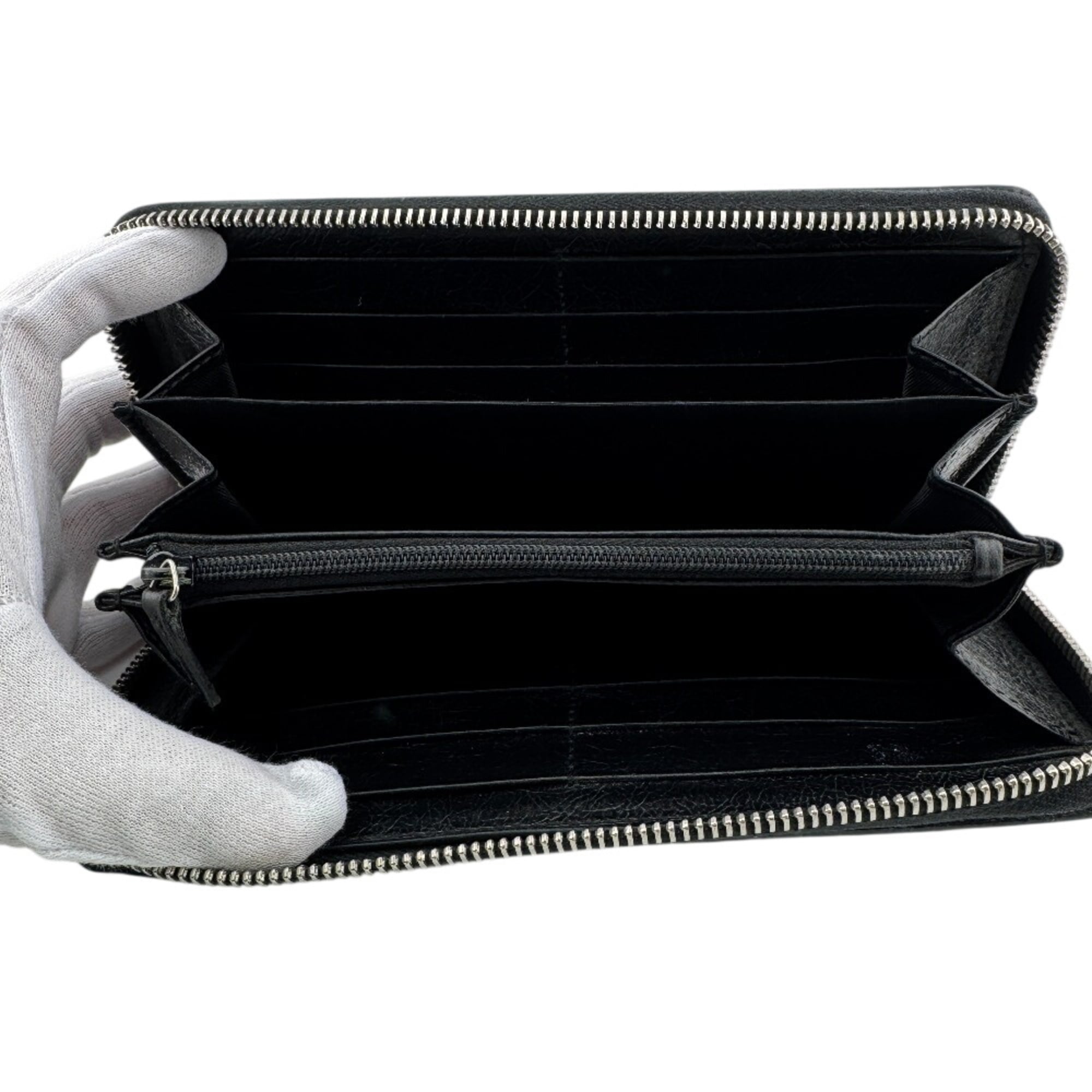 Gucci Black Leather Long Wallet (Bi-Fold) (Pre-Owned)