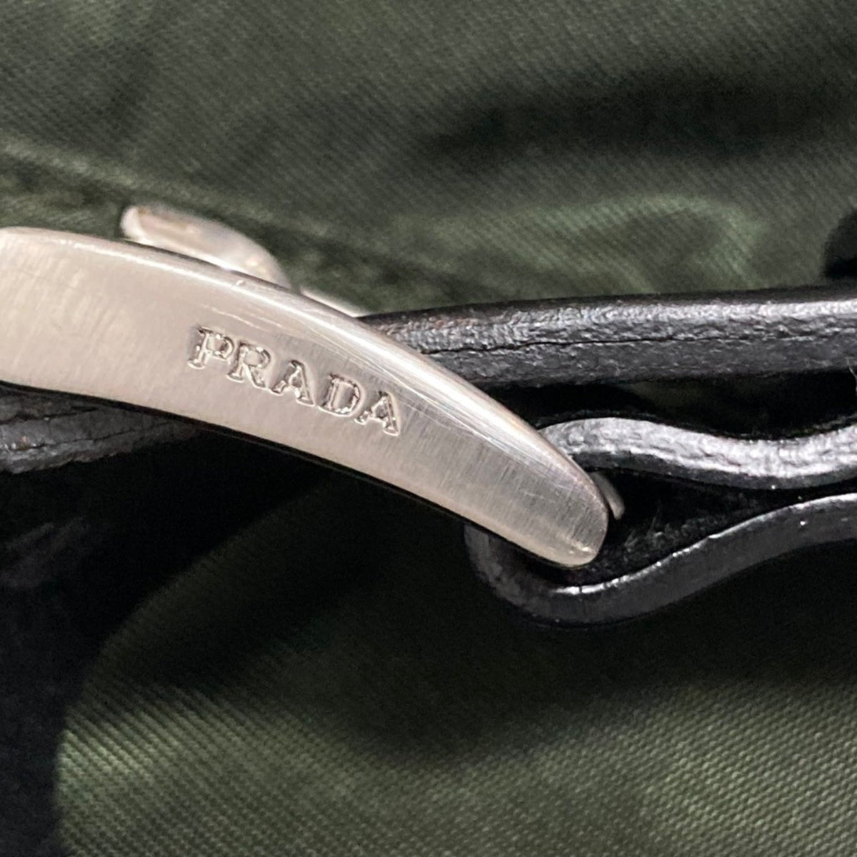 Prada Black Green Nylon Backpack (Pre-Owned)