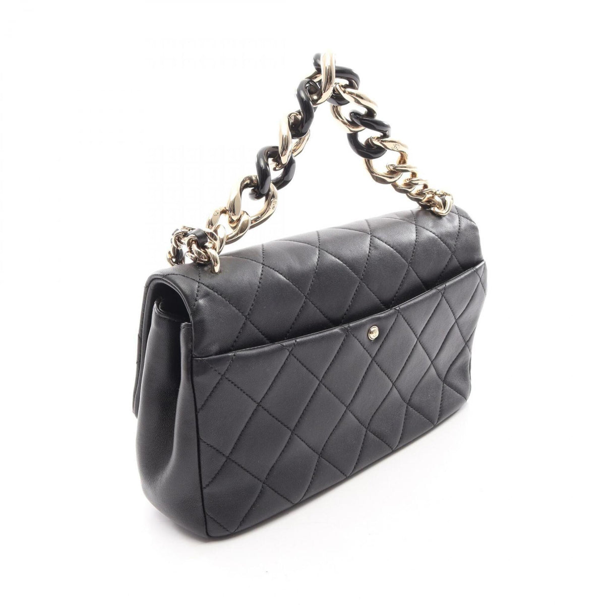 Chanel Black Leather Handbag Shoulder Bag (Pre-Owned)