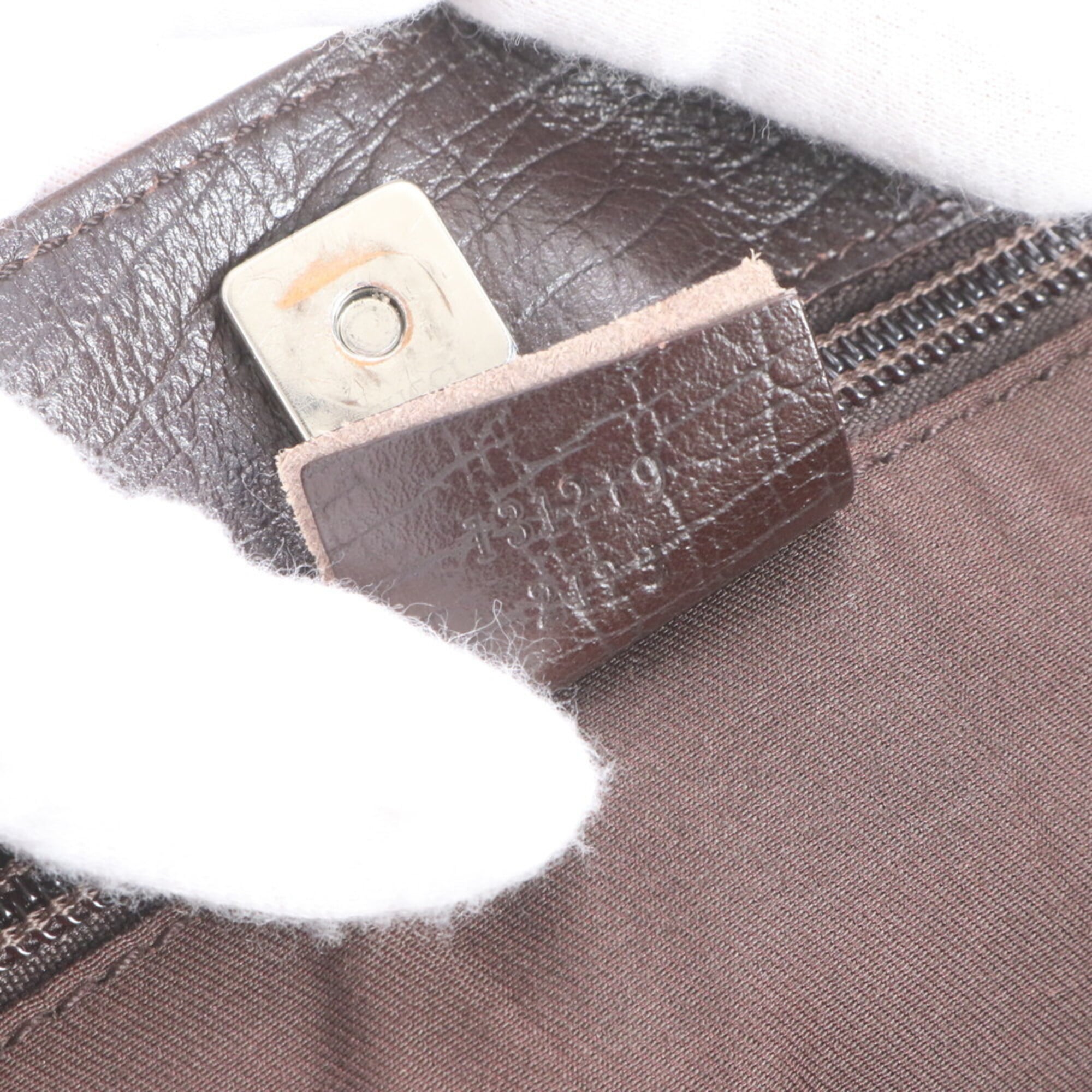 Gucci Beige Brown Leather Coated Canvas Shoulder Bag Tote Bag (Pre-Owned)