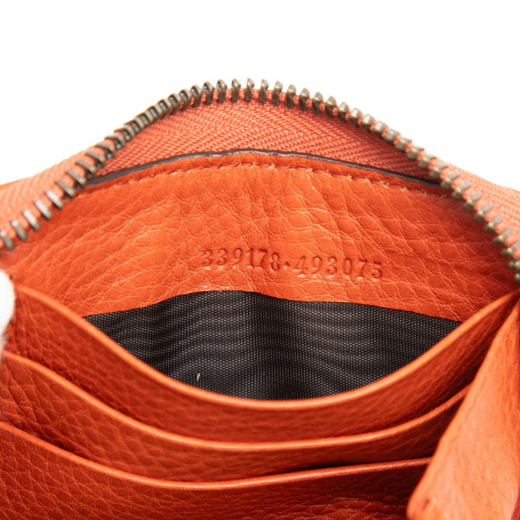 Gucci Orange Leather Long Wallet (Bi-Fold) (Pre-Owned)