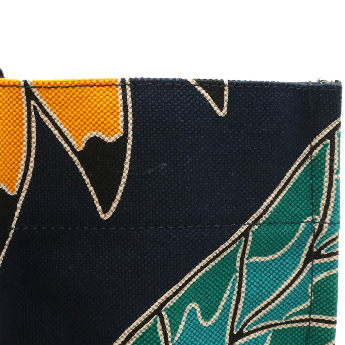 Hermes Dark Navy Multi-Color Canvas Beach Bag Pouch Shoulder Bag Tote Bag (Pre-Owned)