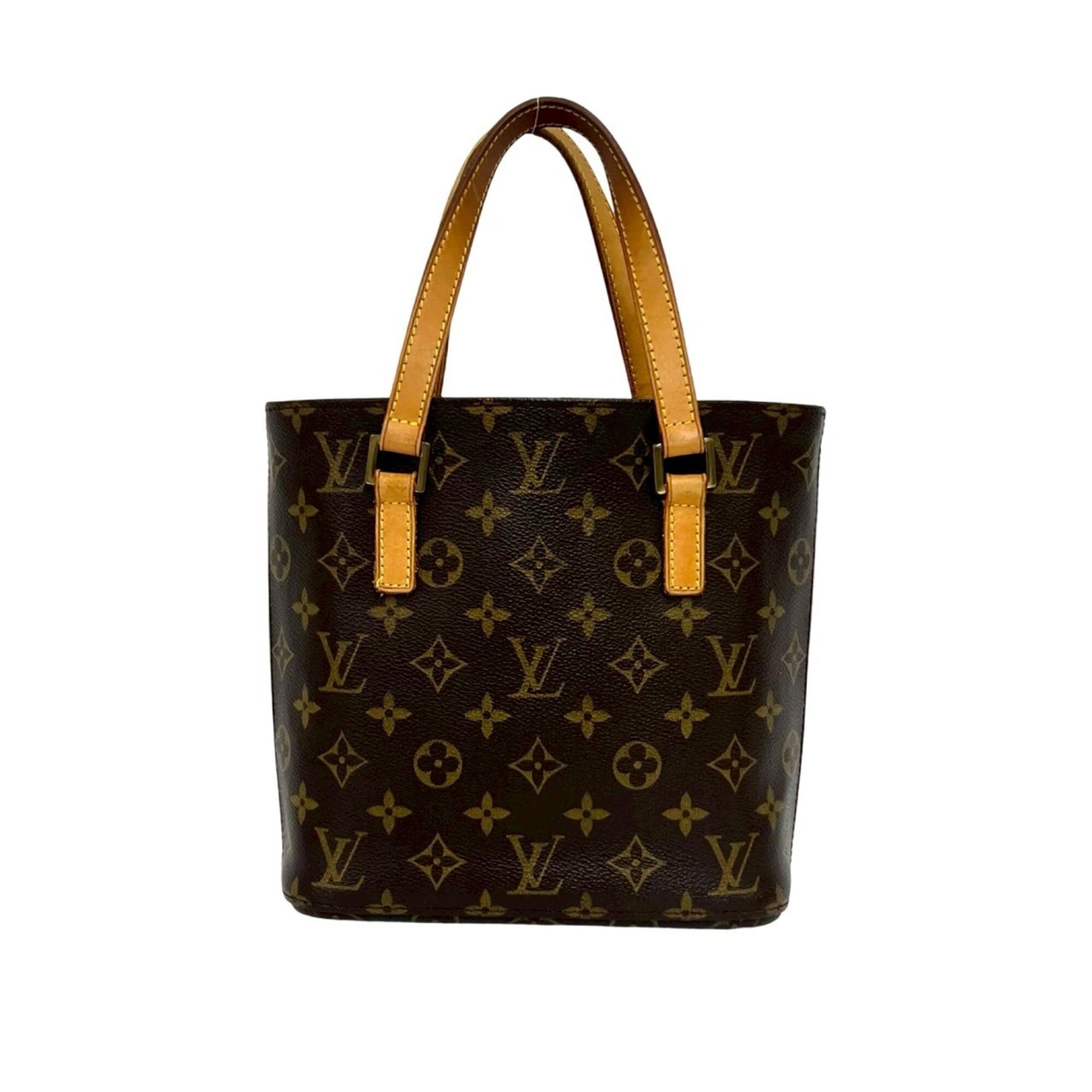 Louis Vuitton Brown Leather Pvc Handbag Tote Bag (Pre-Owned)