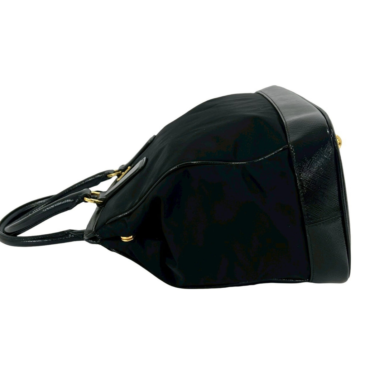 Prada Black Nylon Leather Handbag (Pre-Owned)