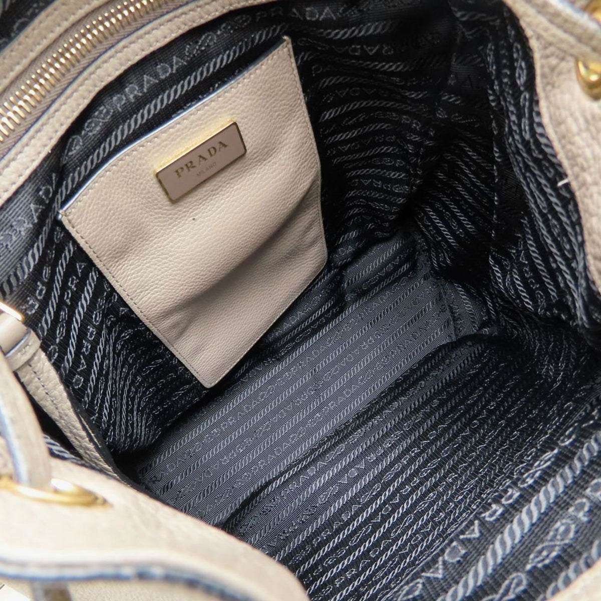Prada Gray Grayish Leather Backpack (Pre-Owned)