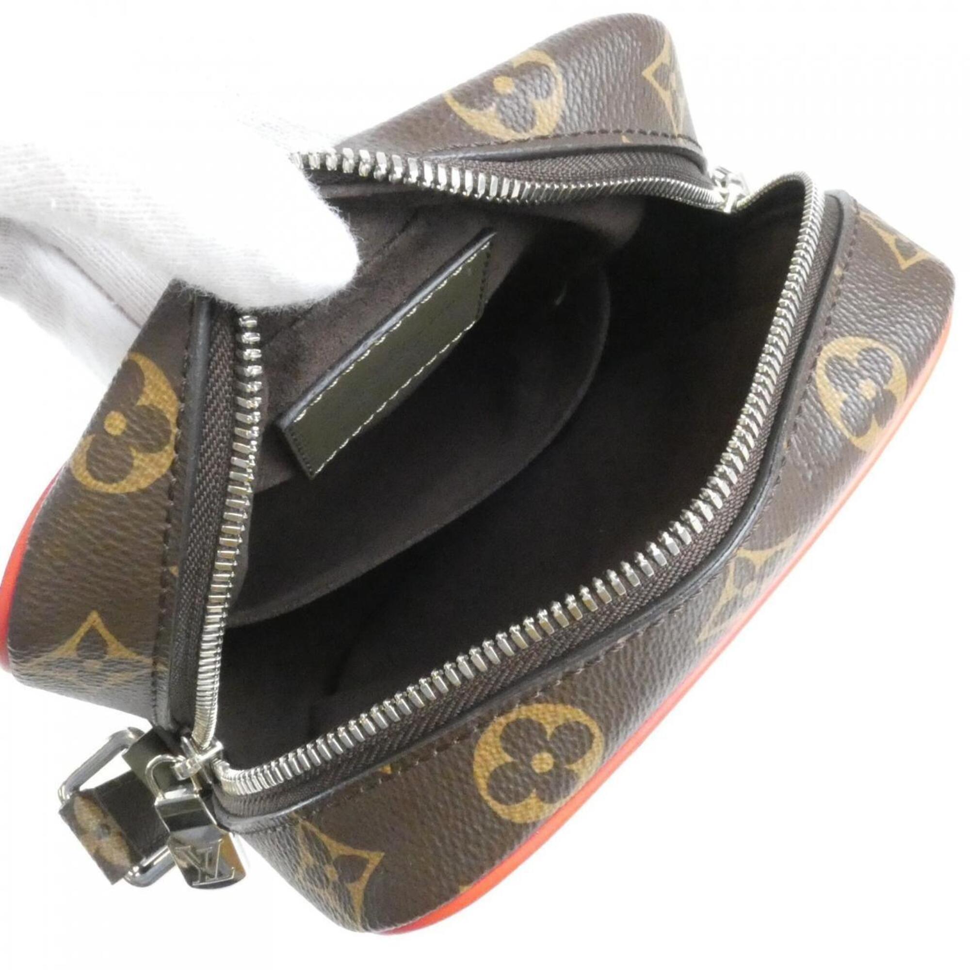 Louis Vuitton Monogram Khaki Marron Coated Canvas Leather Shoulder Bag (Pre-Owned)