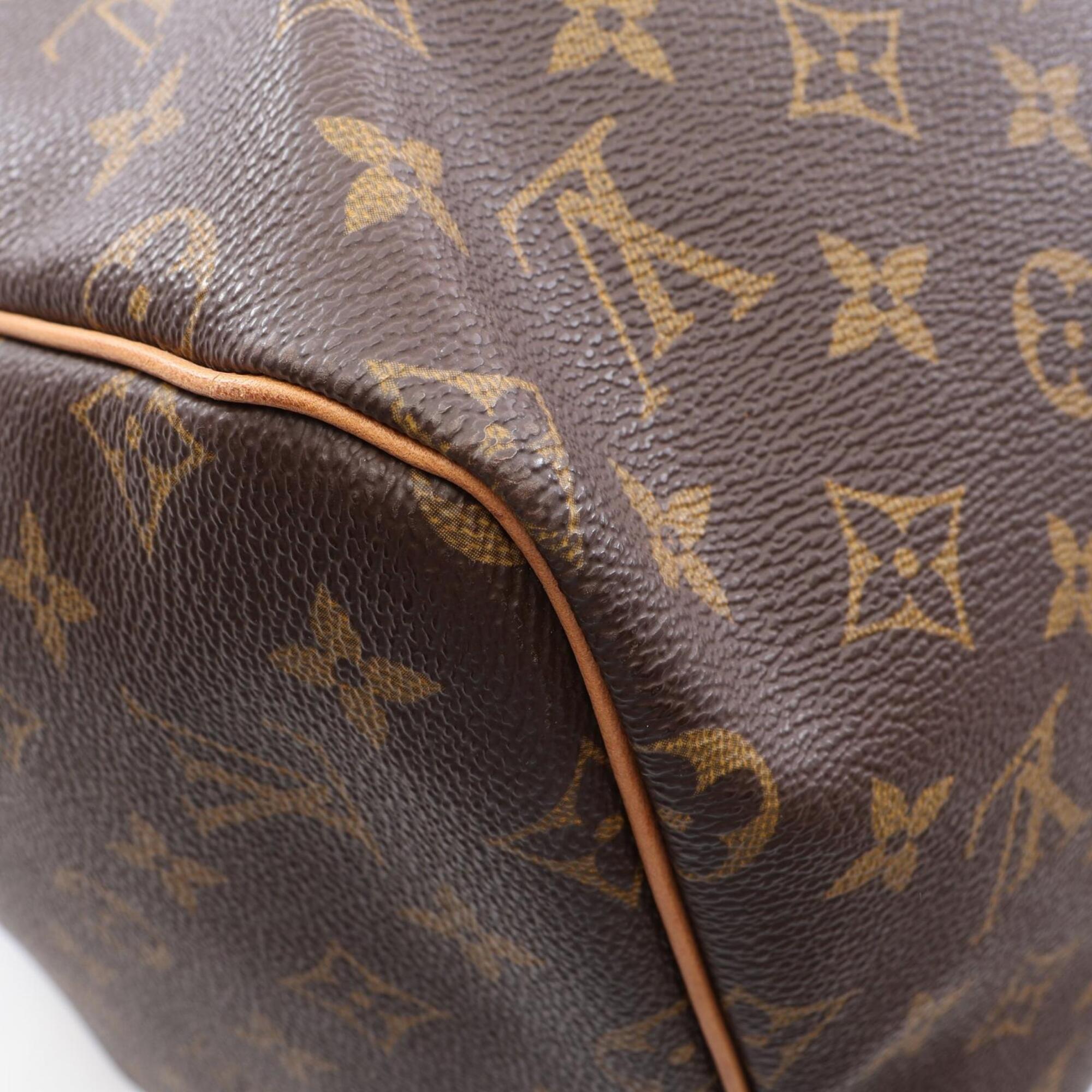 Louis Vuitton Brown Coated Canvas Leather Boston Bag Handbag (Pre-Owned)
