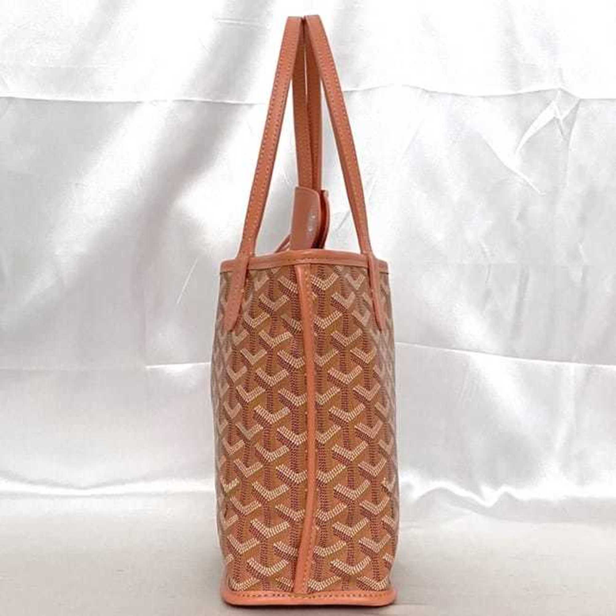 Goyard Salmon Pink Canvas Leather Tote Bag (Pre-Owned)