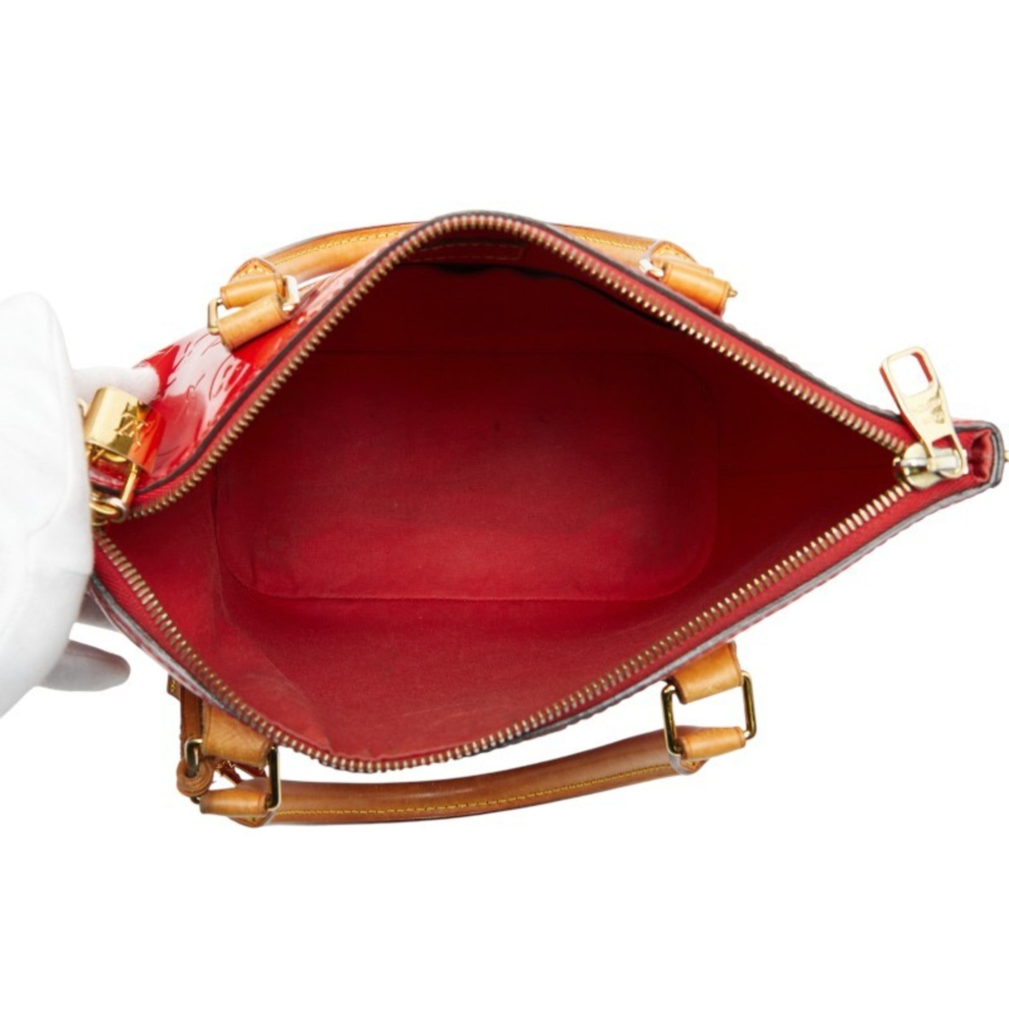 Louis Vuitton Cerise Red Color Patent Leather Handbag Shoulder Bag (Pre-Owned)