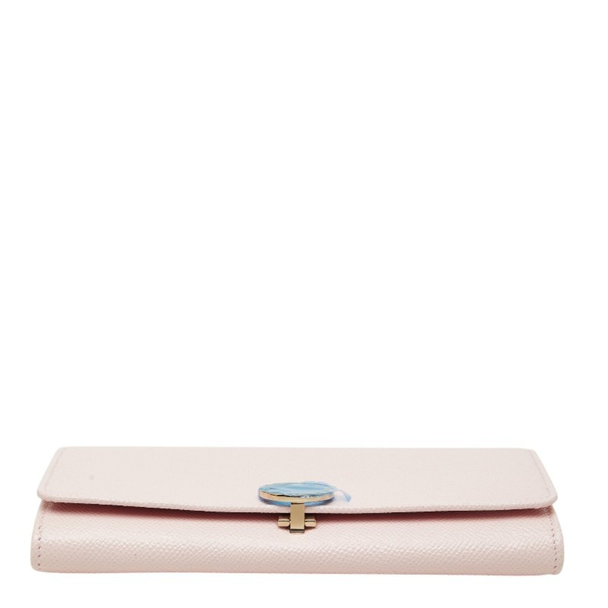 Bvlgari Pink Leather Long Wallet (Bi-Fold) (Pre-Owned)