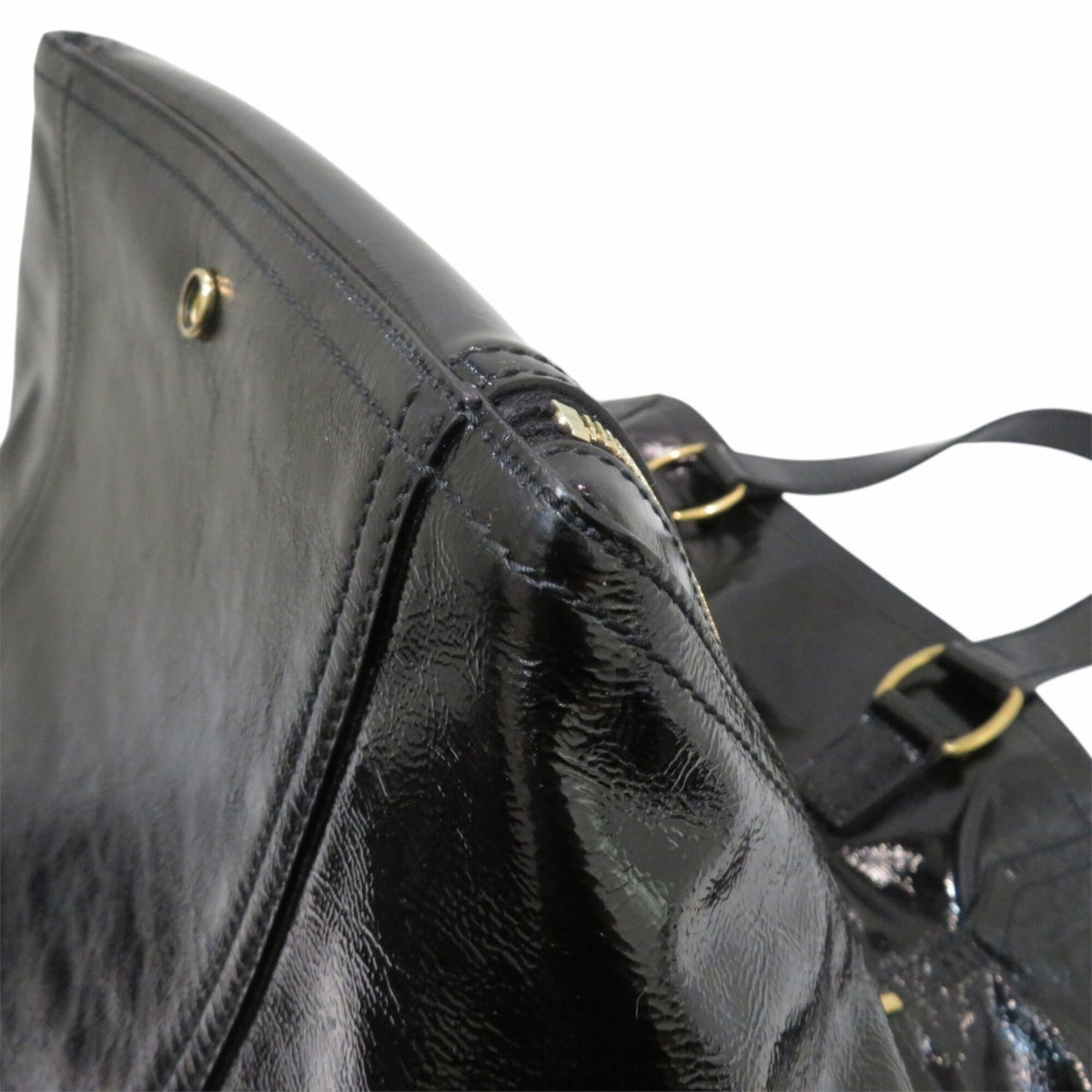 Yves Saint Laurent Black Patent Leather Tote Bag (Pre-Owned)
