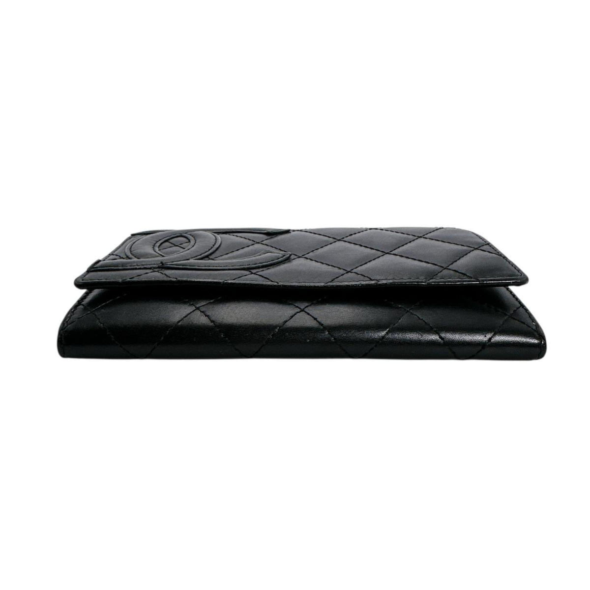 Chanel Black Leather Wallet (Bi-Fold) (Pre-Owned)