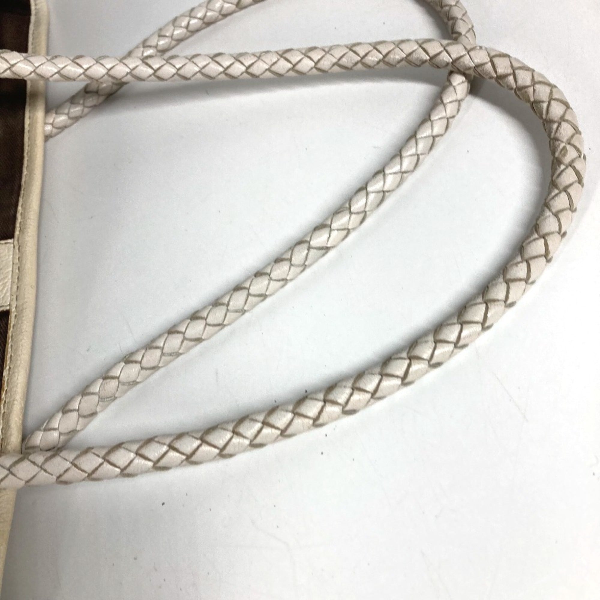Celine Beige White Leather Shoulder Bag Tote Bag (Pre-Owned)