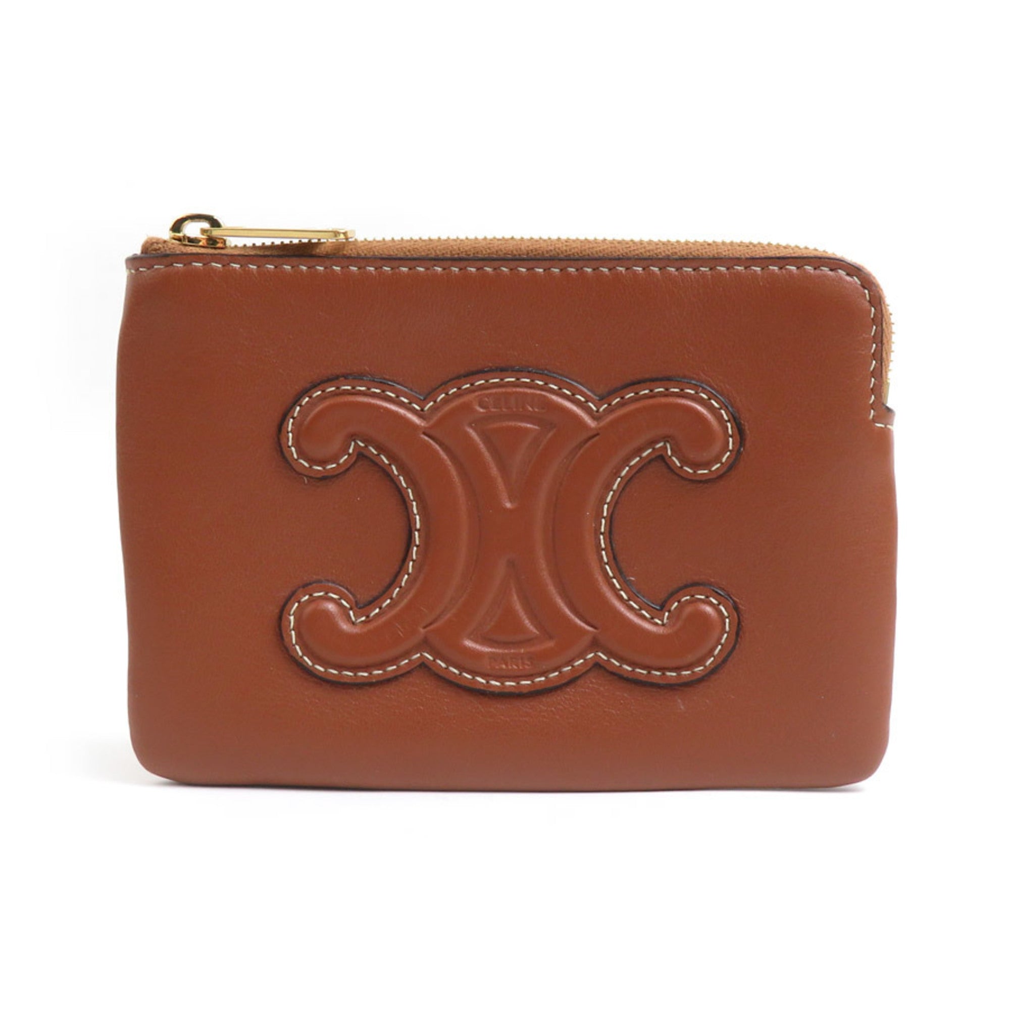 Celine Brown Leather Coin Purse/Coin Case (Pre-Owned)