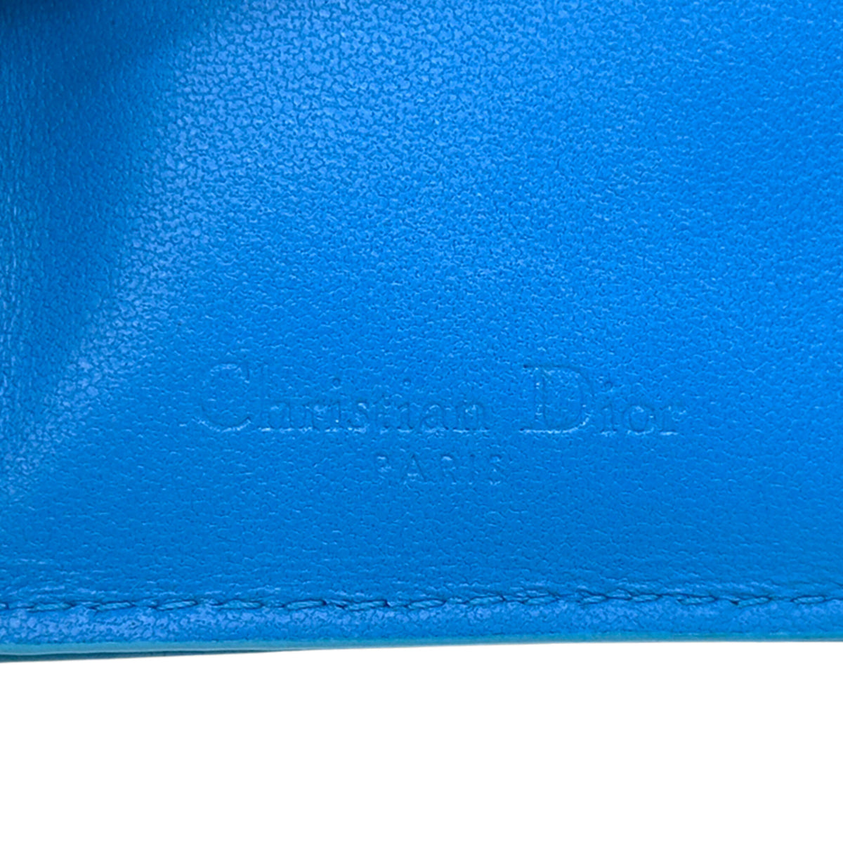 Christian Dior Blue Leather Wallet (Tri-Fold) (Pre-Owned)