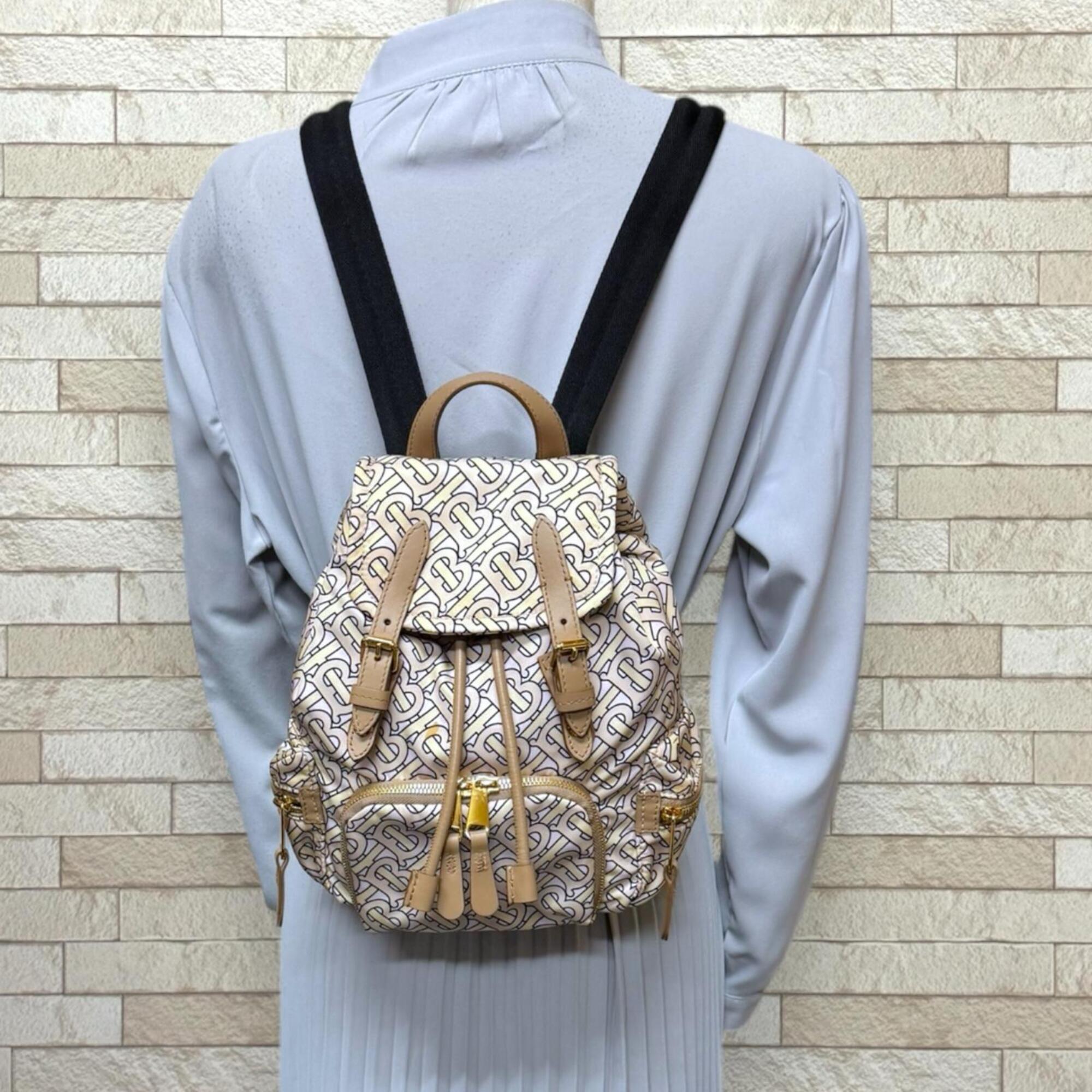 Burberry Beige Pink Nylon Backpack (Pre-Owned)