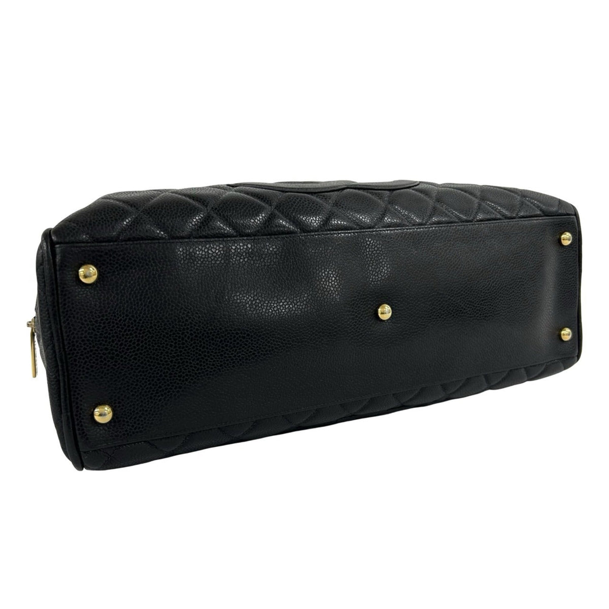 Chanel Black Grained Calfskin Boston Bag Handbag (Pre-Owned)