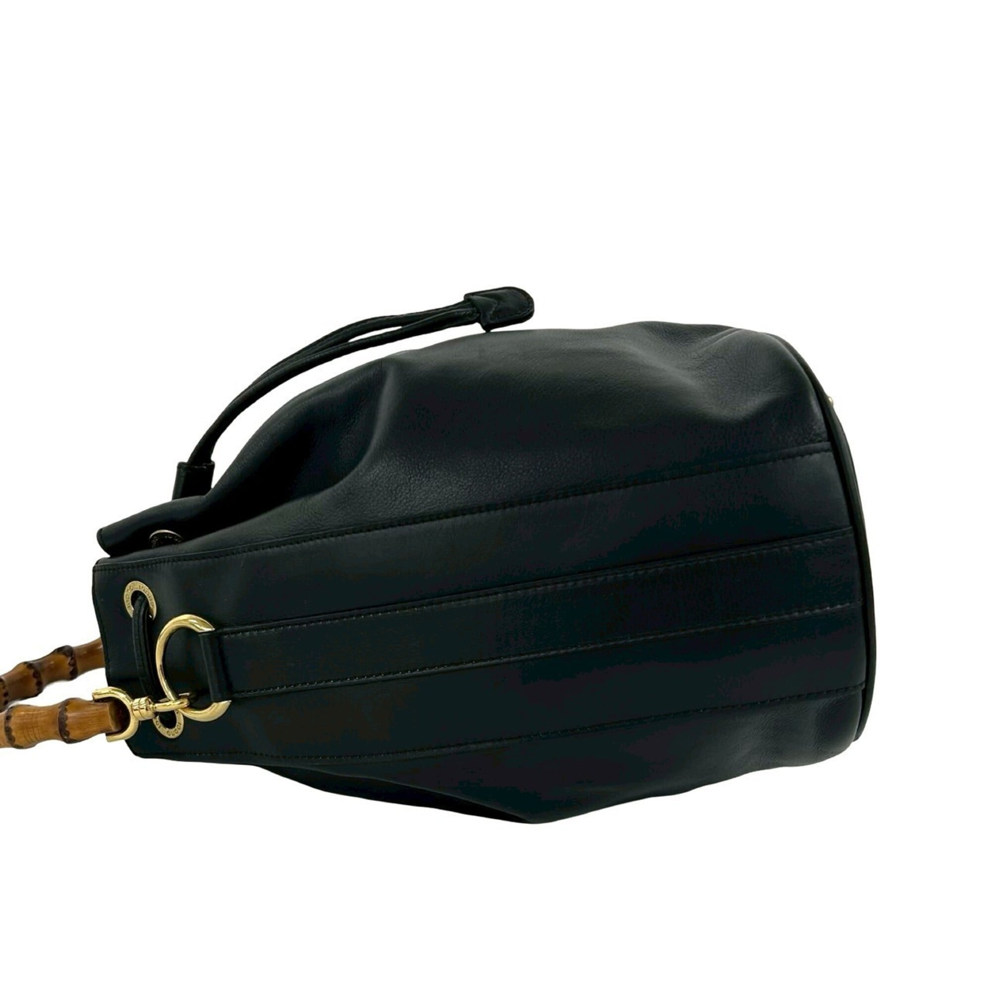 Gucci Black Leather Handbag Shoulder Bag (Pre-Owned)