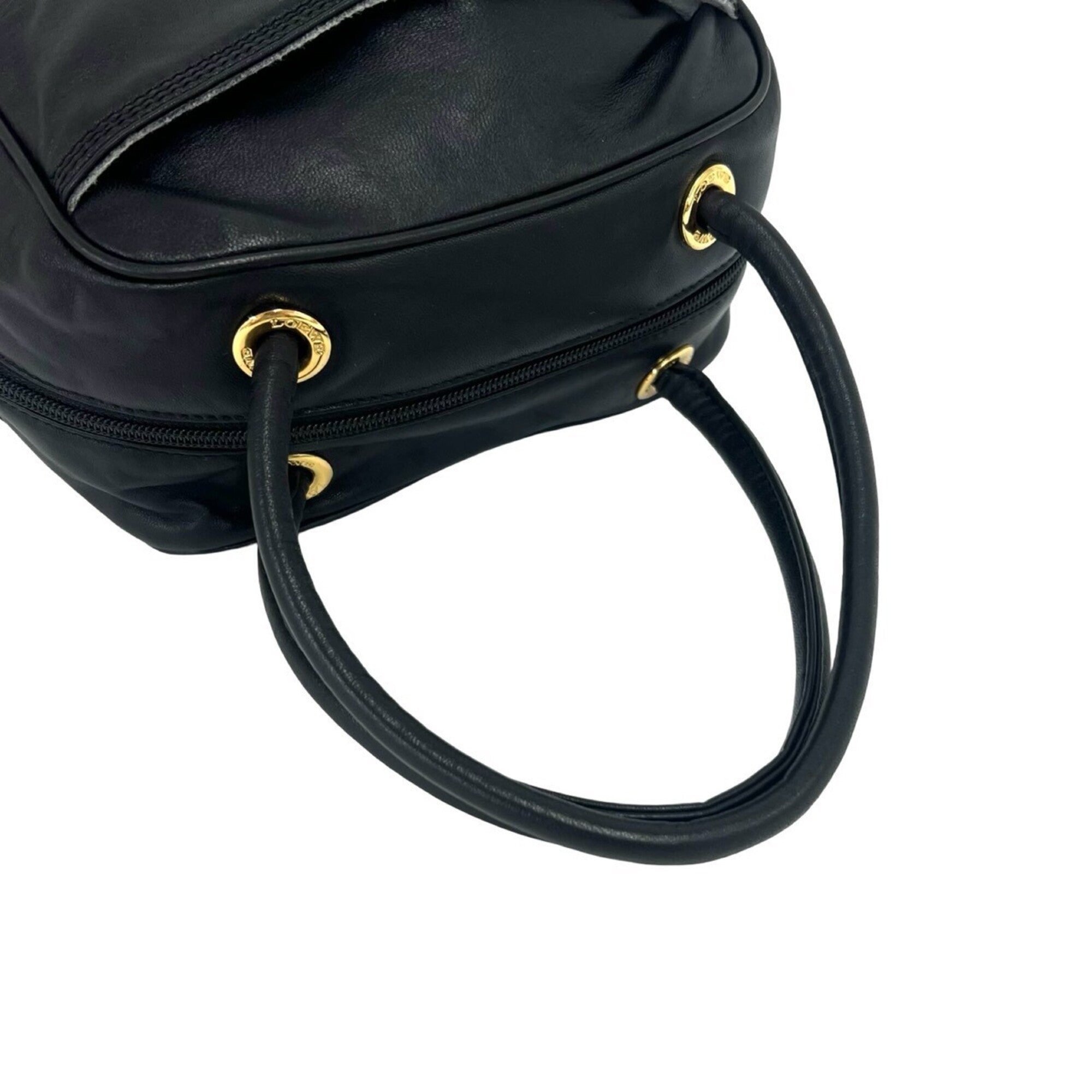 Loewe Black Leather Boston Bag Handbag Tote Bag (Pre-Owned)