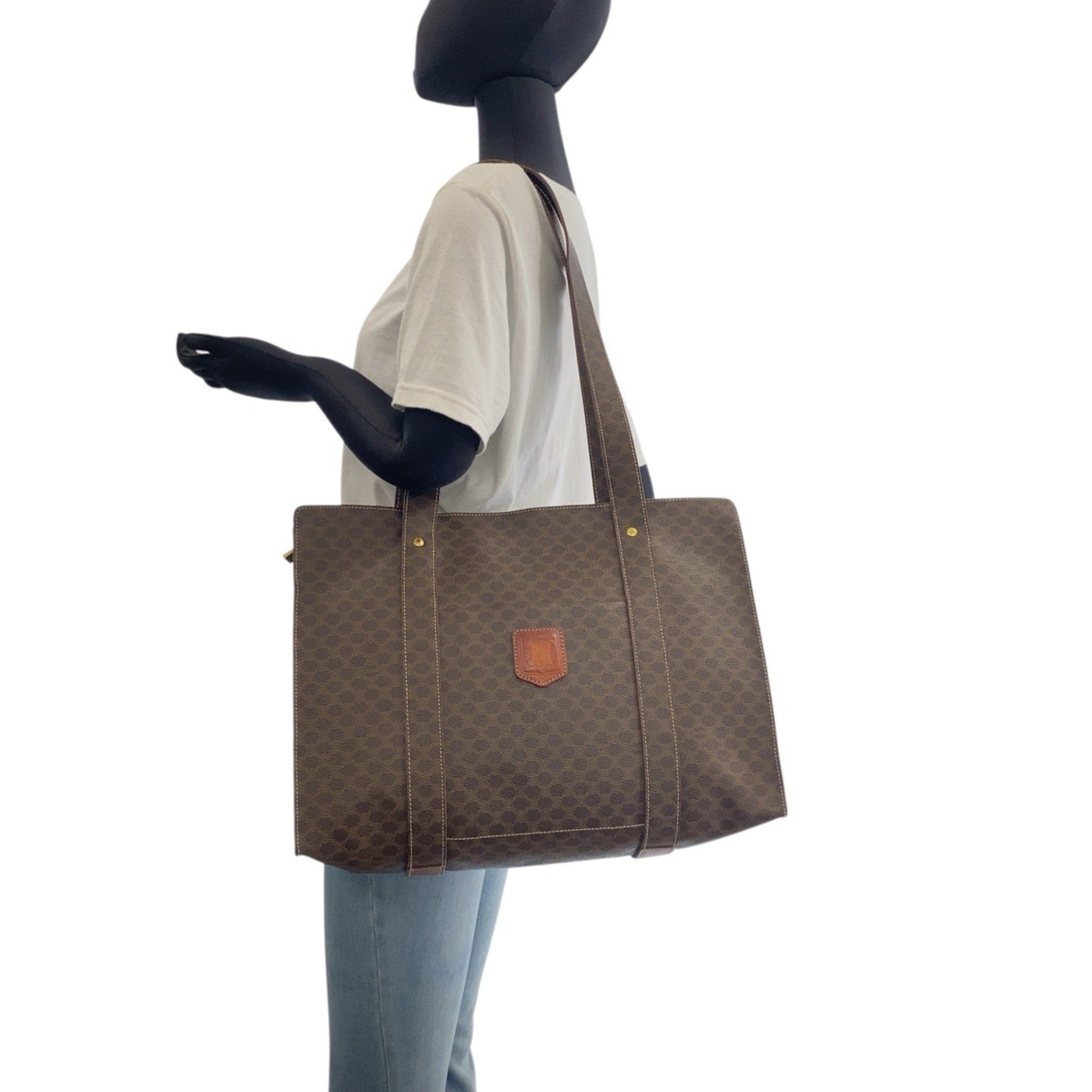 Celine Brown Pvc Shoulder Bag Tote Bag (Pre-Owned)