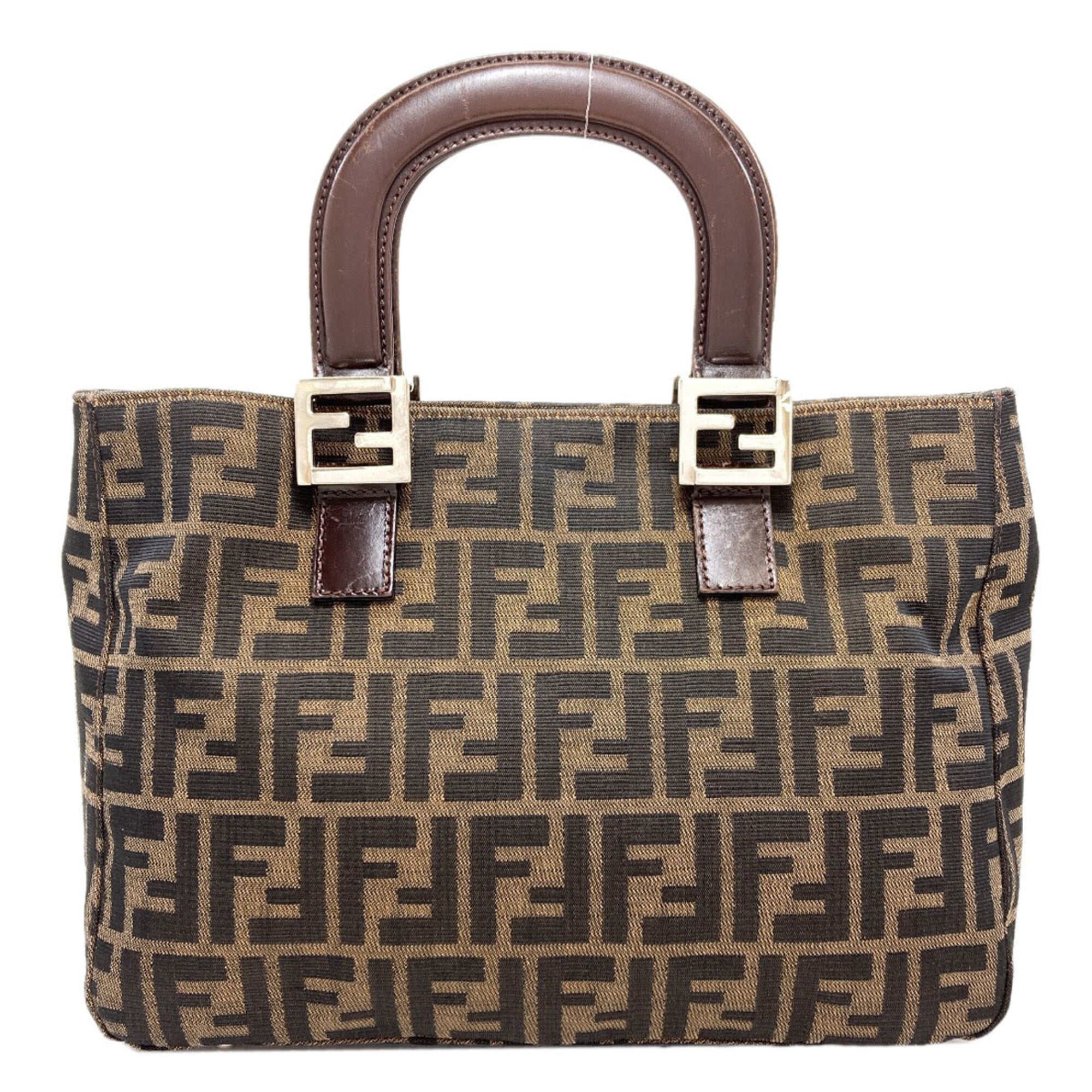 Fendi Brown Canvas Handbag (Pre-Owned)
