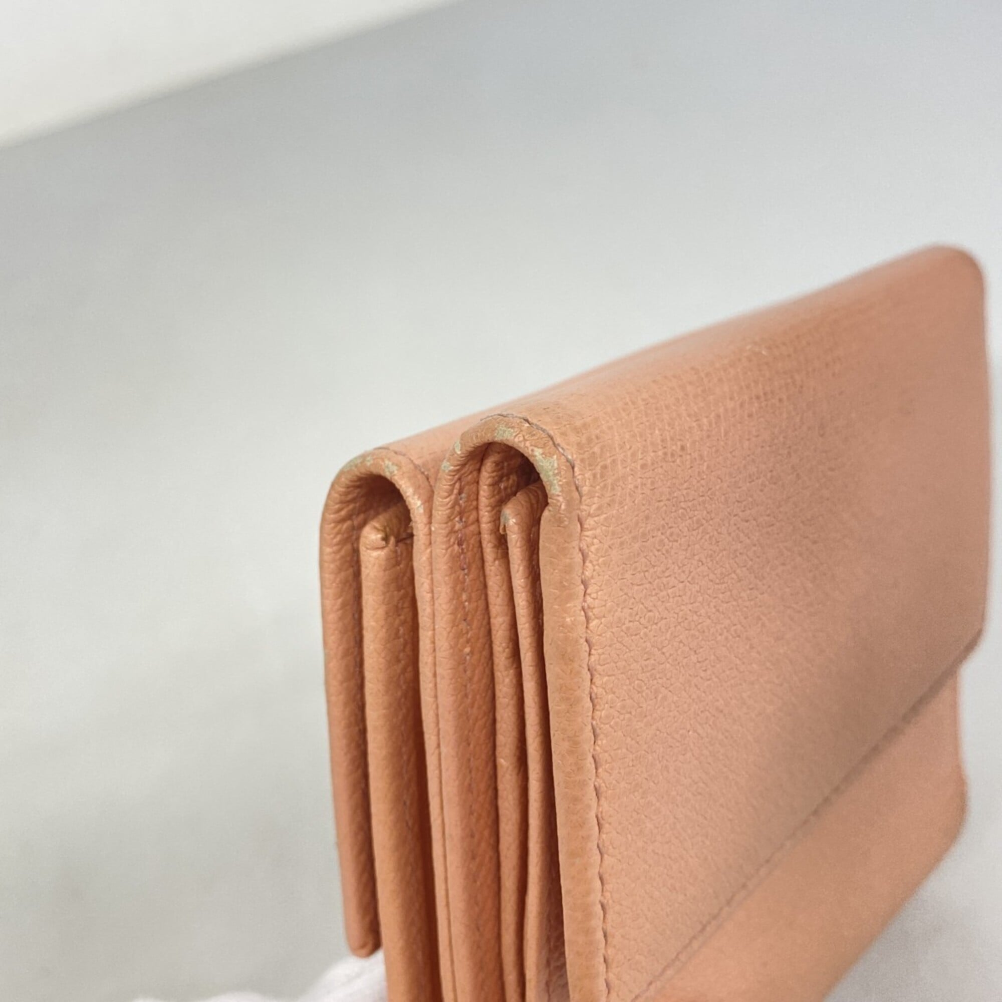 Chanel Pink Leather Long Wallet (Tri-Fold) (Pre-Owned)