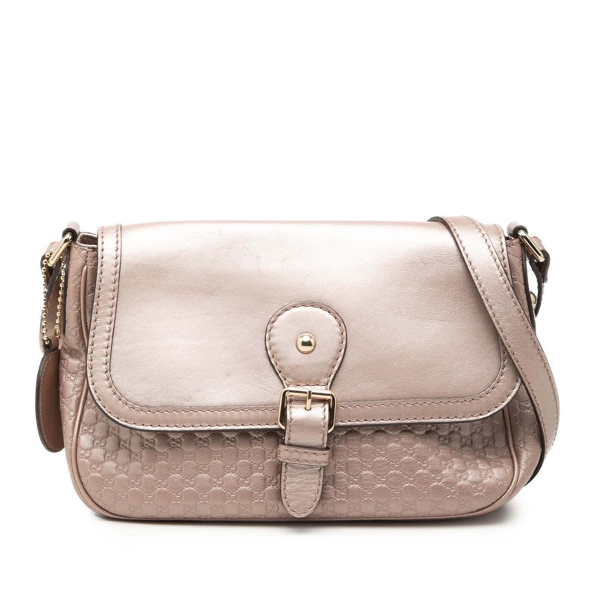 Gucci Pink Leather Shoulder Bag (Pre-Owned)
