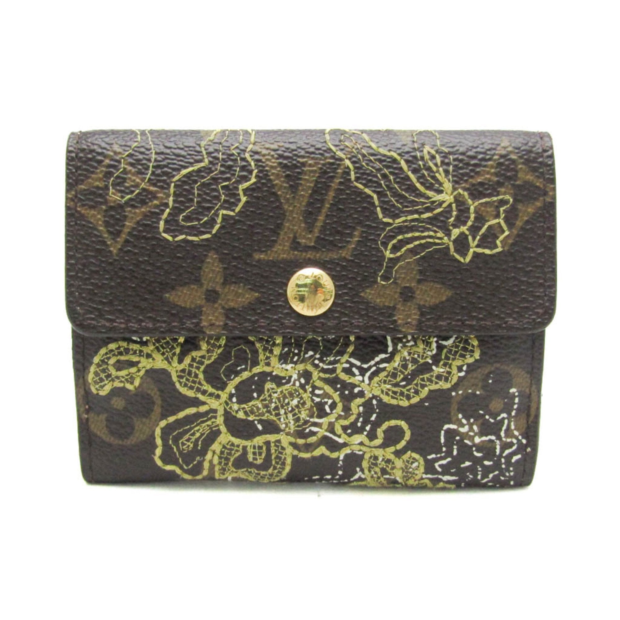 Louis Vuitton Monogram Dentelle Gold Brown Monogram Coin Purse/Coin Case (Pre-Owned)