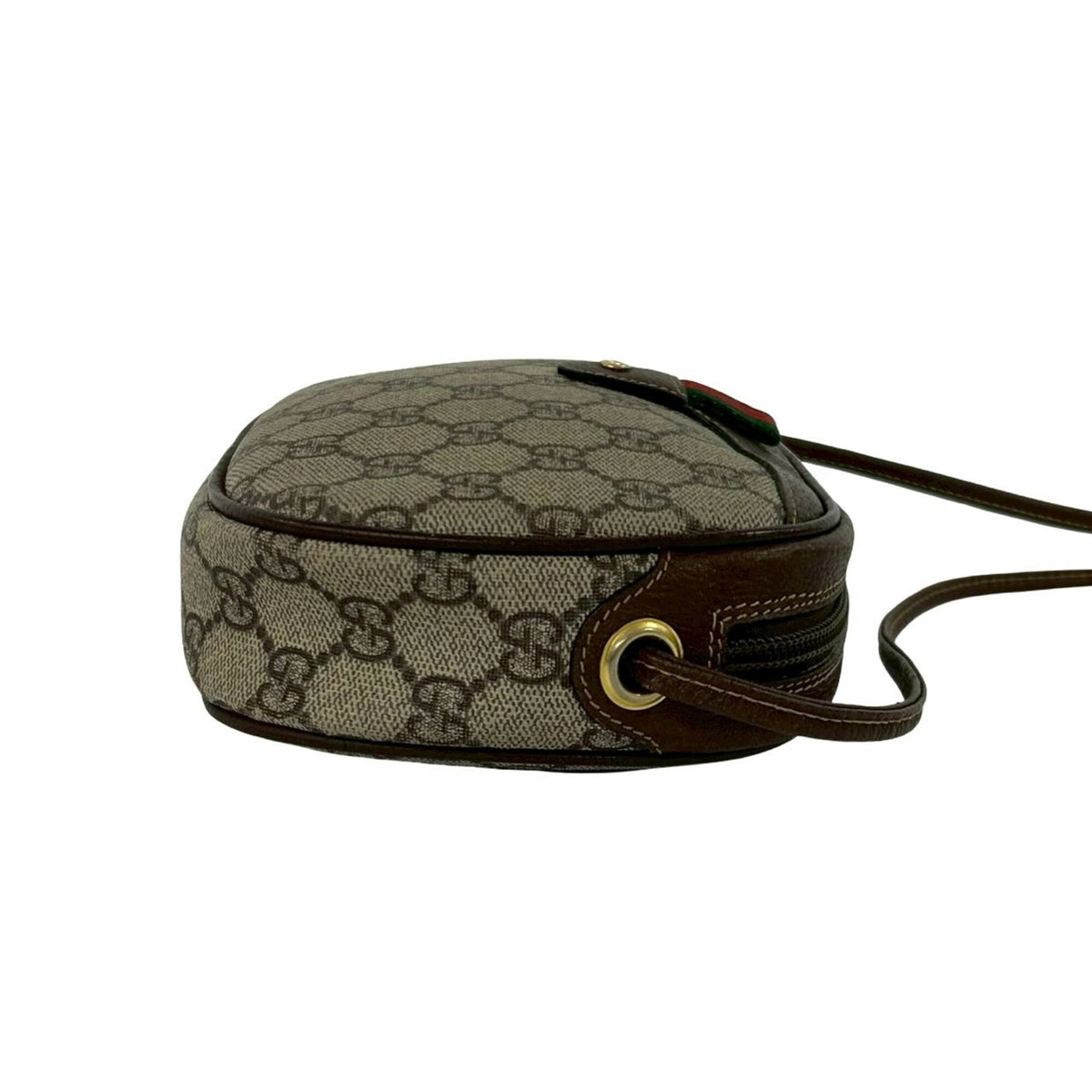 Gucci Brown Green Red Color Pvc Leather Pochette Shoulder Bag (Pre-Owned)