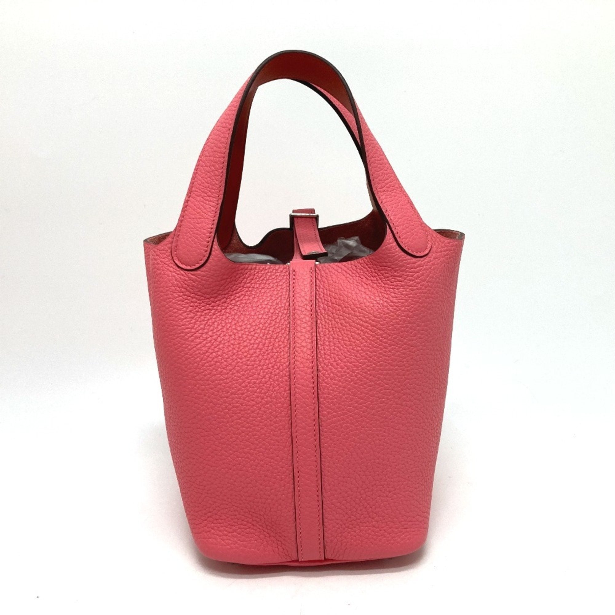 Hermes Pink Rose Azalee Taurillon Clemence Leather Handbag (Pre-Owned)
