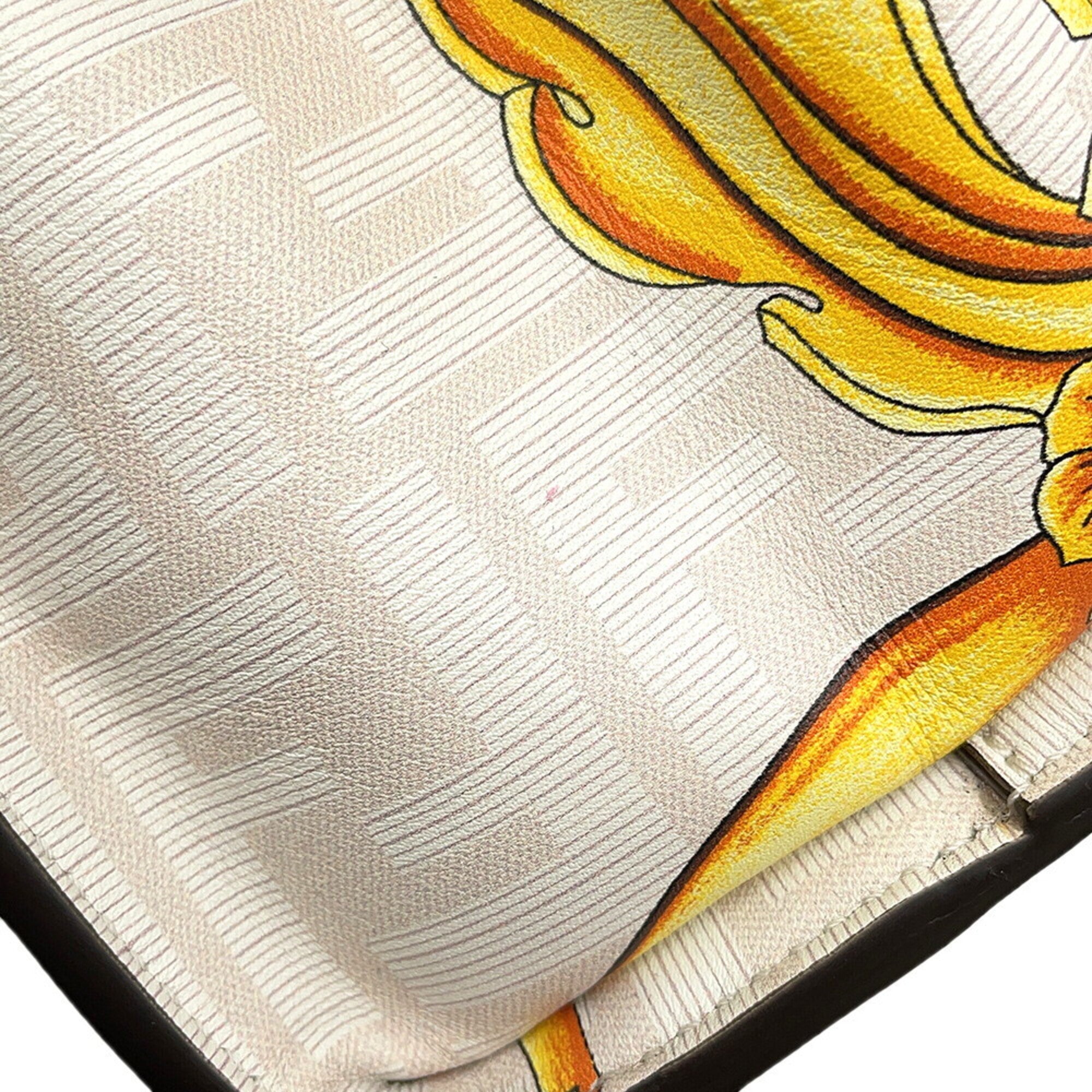 Fendi Peekaboo White Yellow Leather Handbag Shoulder Bag (Pre-Owned)