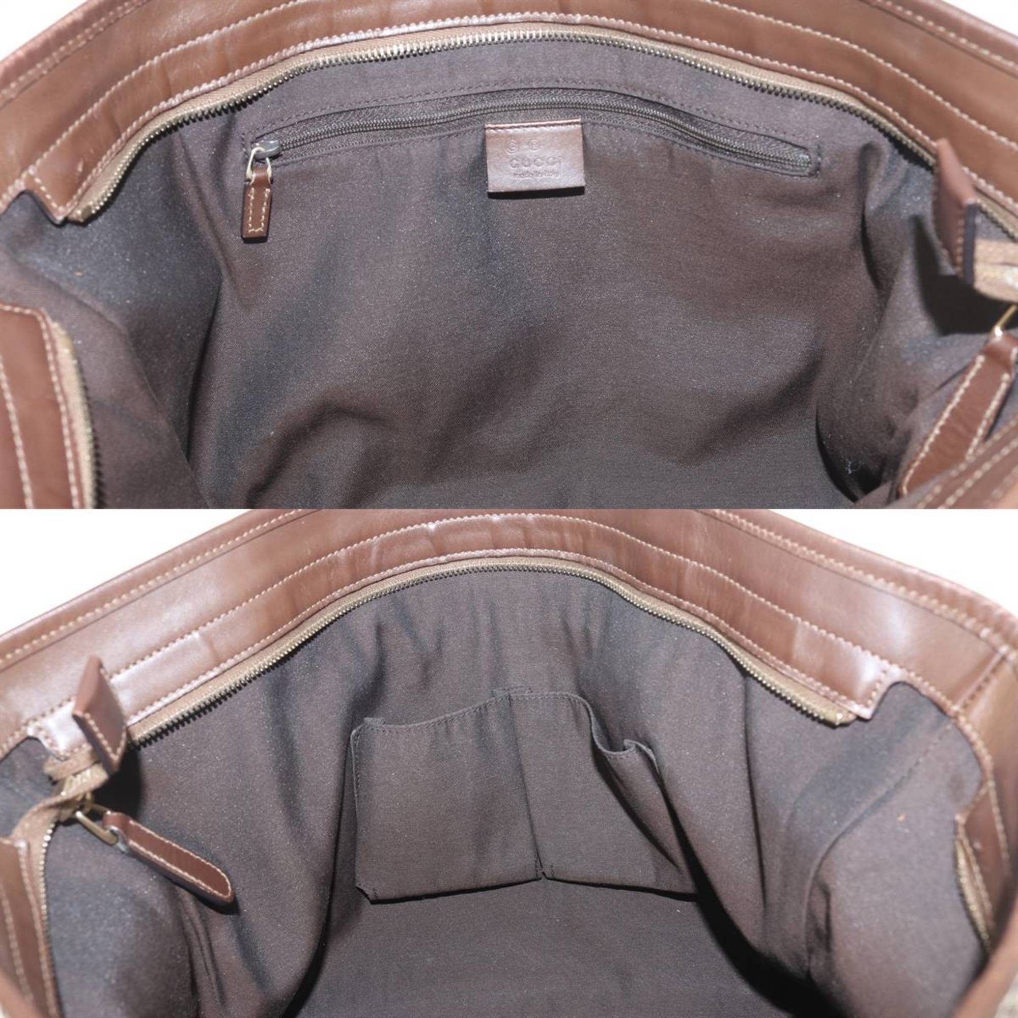 Gucci Beige Leather Tote Bag (Pre-Owned)