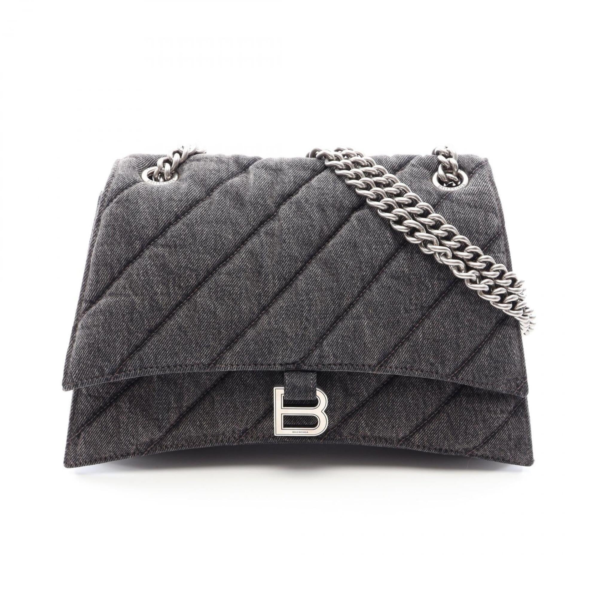 Balenciaga Gray Denim Handbag Shoulder Bag (Pre-Owned)