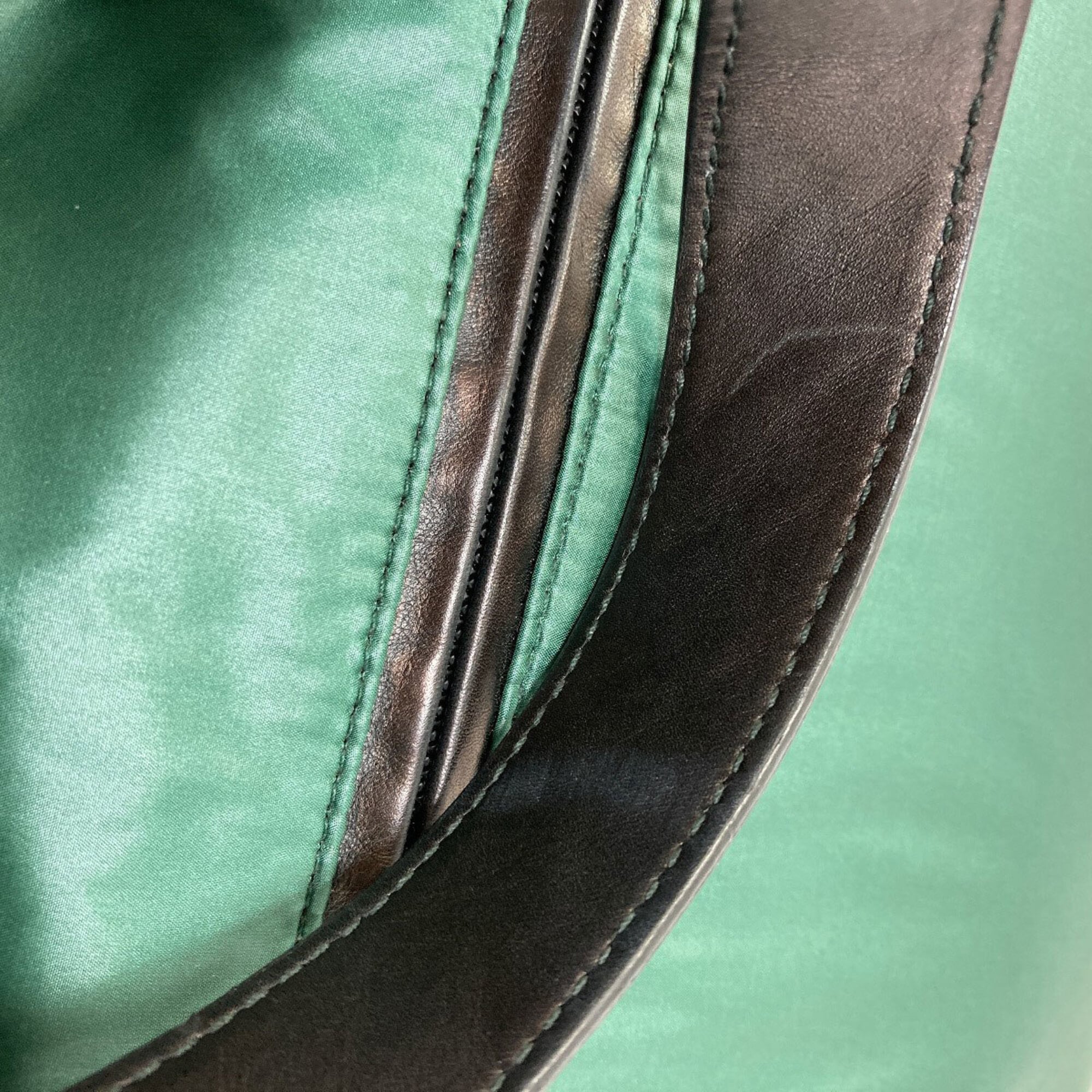 Bottega Veneta Black Green Nylon Handbag (Pre-Owned)
